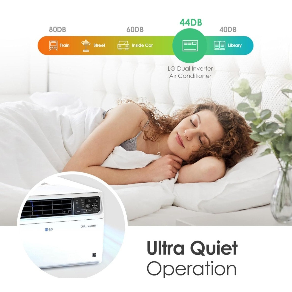 LG 10,000 BTU Smart Window Air Conditioner, 115V, Cools 450 Sq. Ft. for Bedroom, Living Room, Apt