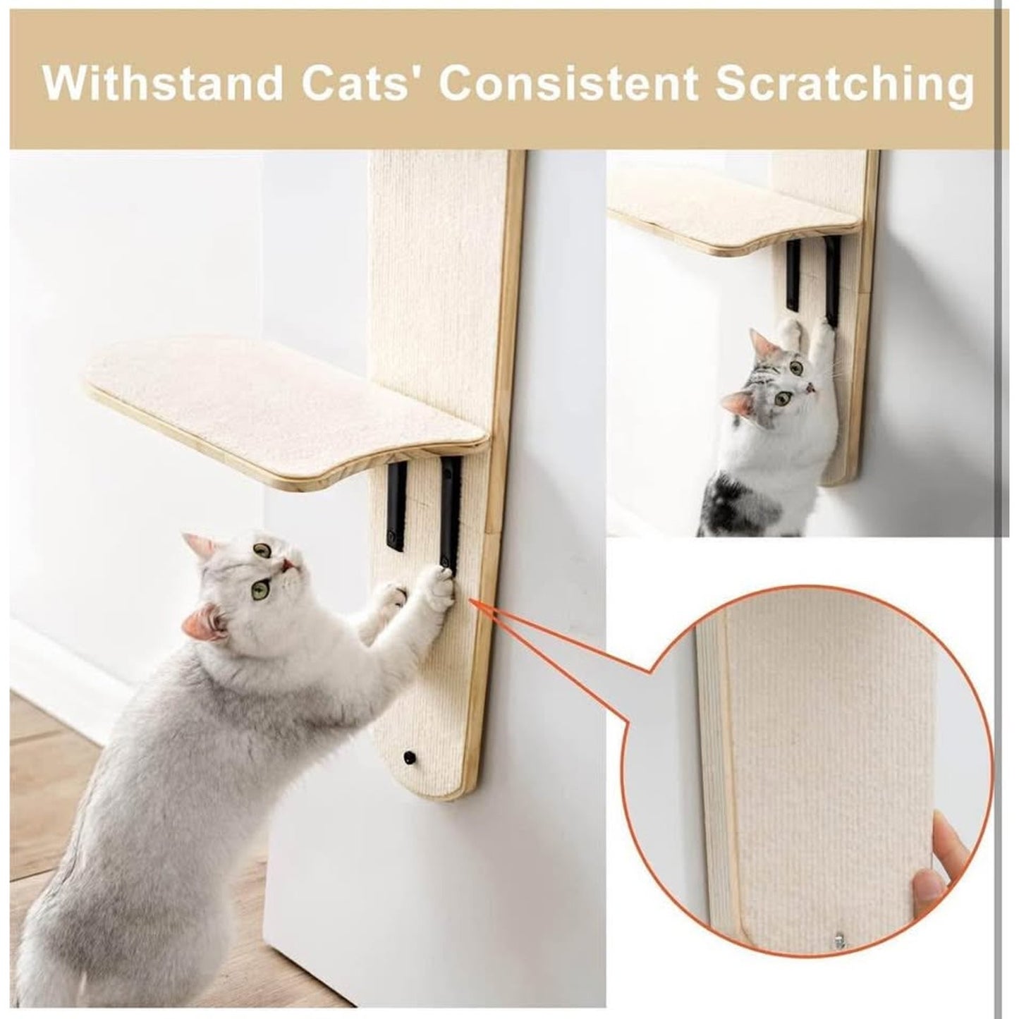 Door Hanging Cat Shelf,4-Levels Door Hanging Cat Climber Door Mounted Vertical Cat Tree Tower with C