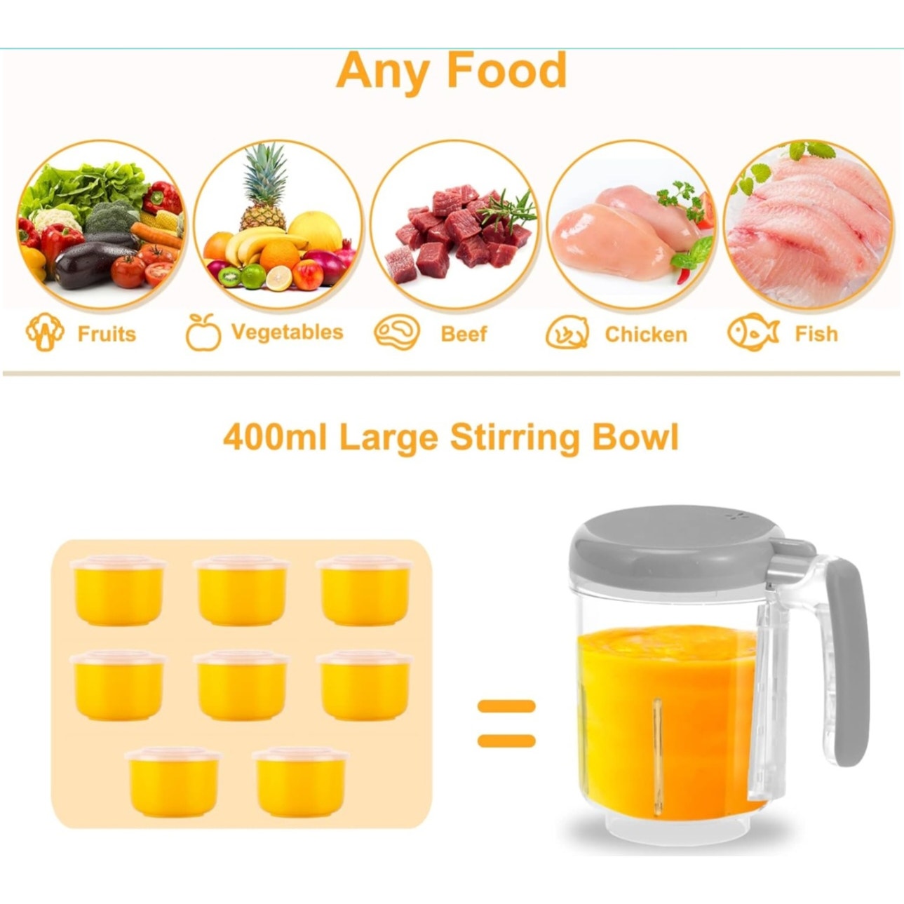 BEAR 2024 Baby Food Maker | One Step Baby Food Processor Steamer Puree Blender | Auto Cooking & Grinding | Baby Food Puree Maker with Self Cleans | Touch Screen Control, White 9K+ bought in past month