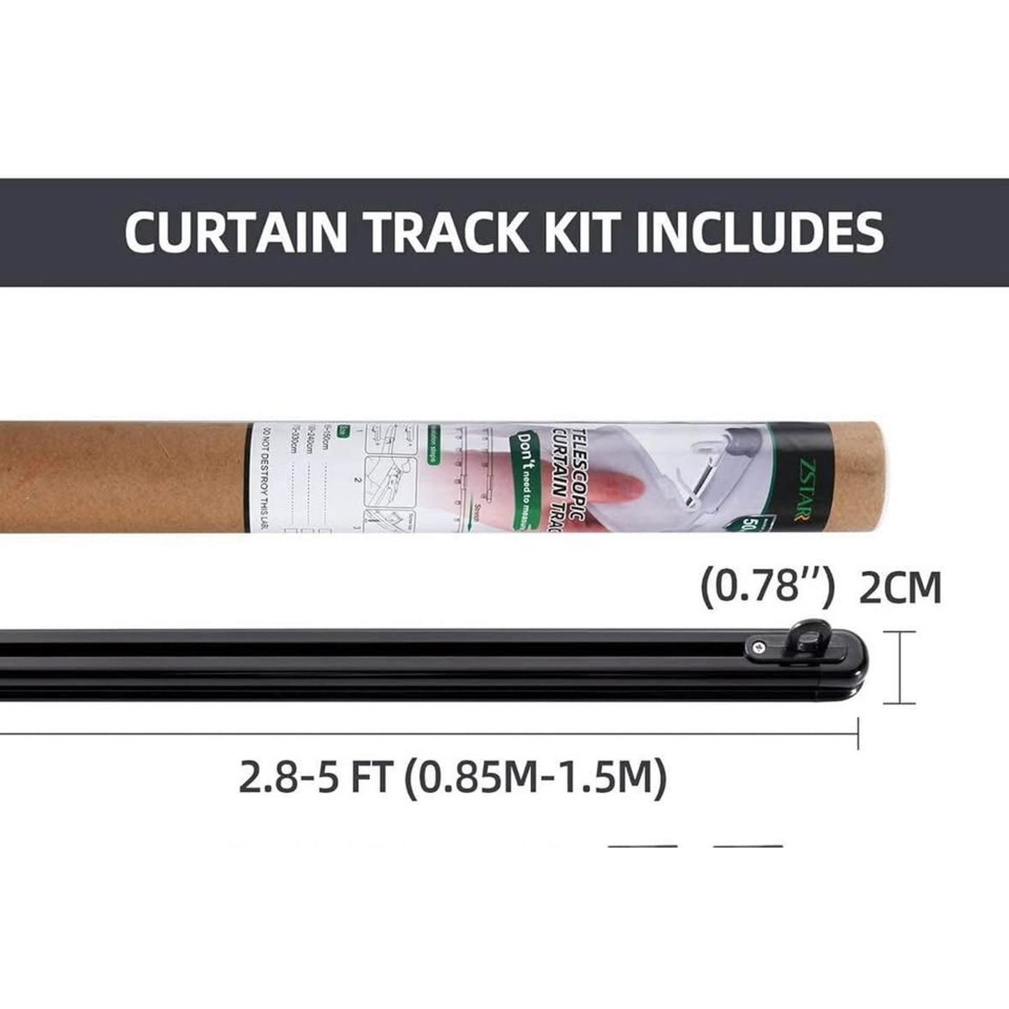 Retractable Ceiling Curtain Track, Measurement-Free Curtain Track 33.5''-59'',For Room Divider, Show