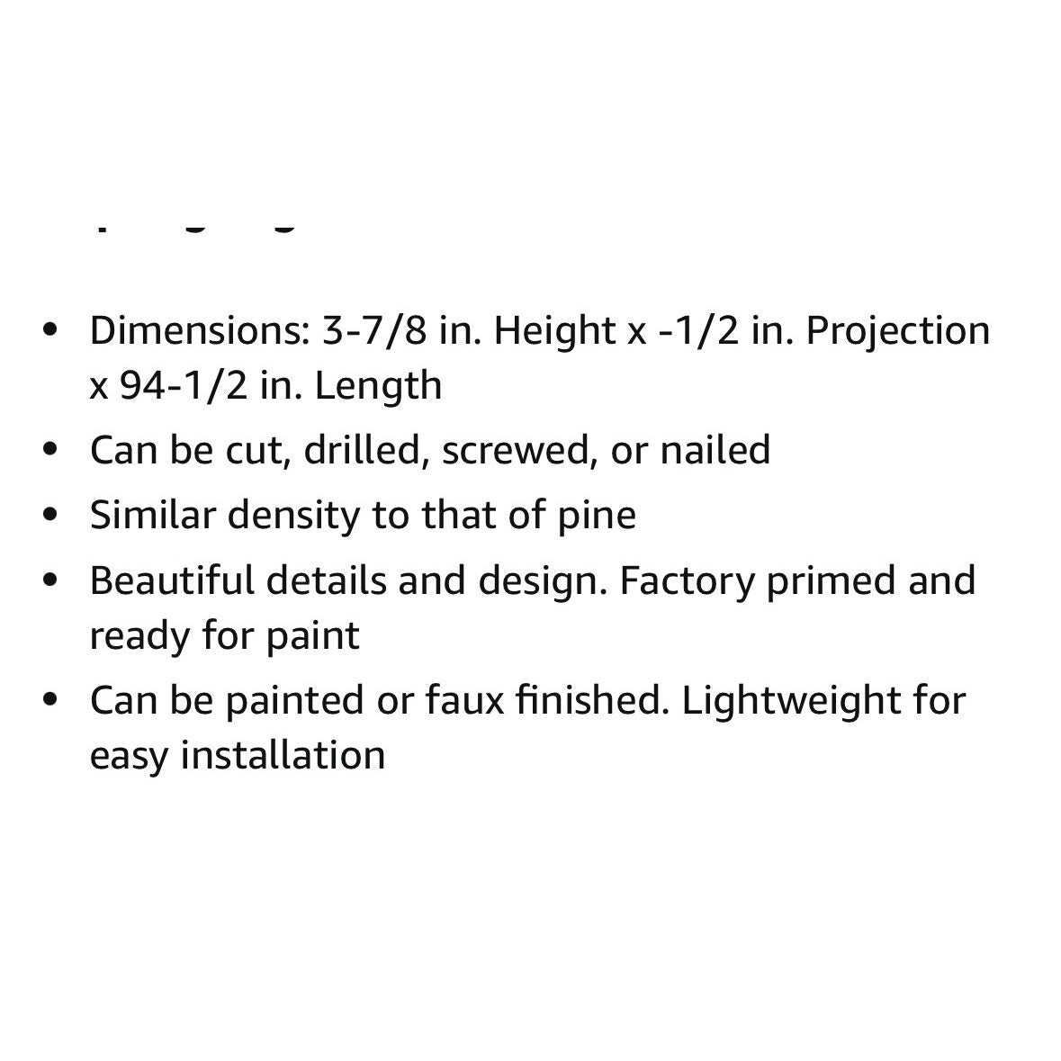 Ekena Millwork 3 7/8"H x 1/2"P x 94 1/2"L Ashford Baseboard Moulding