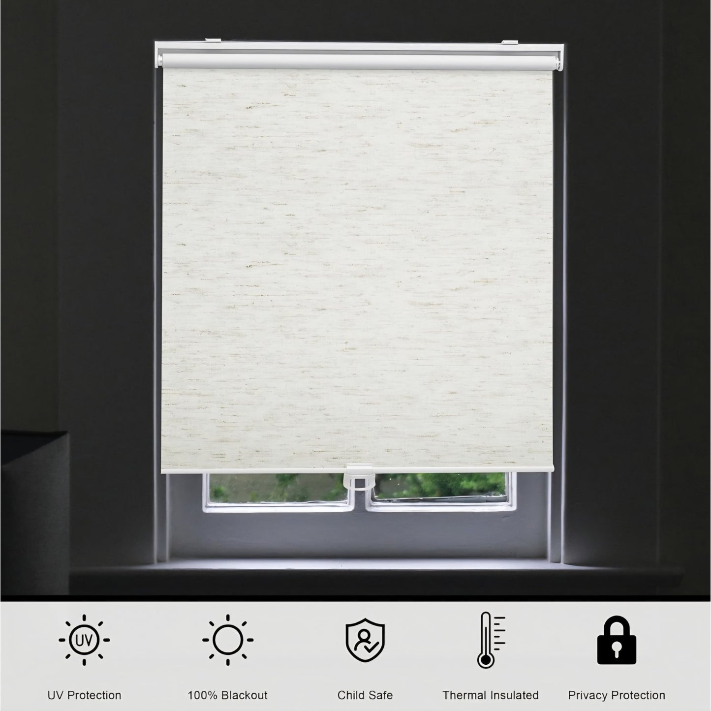 Blackout Roller Shades Blinds Cordless for Windows Pull Down Room Darkening Door Blinds