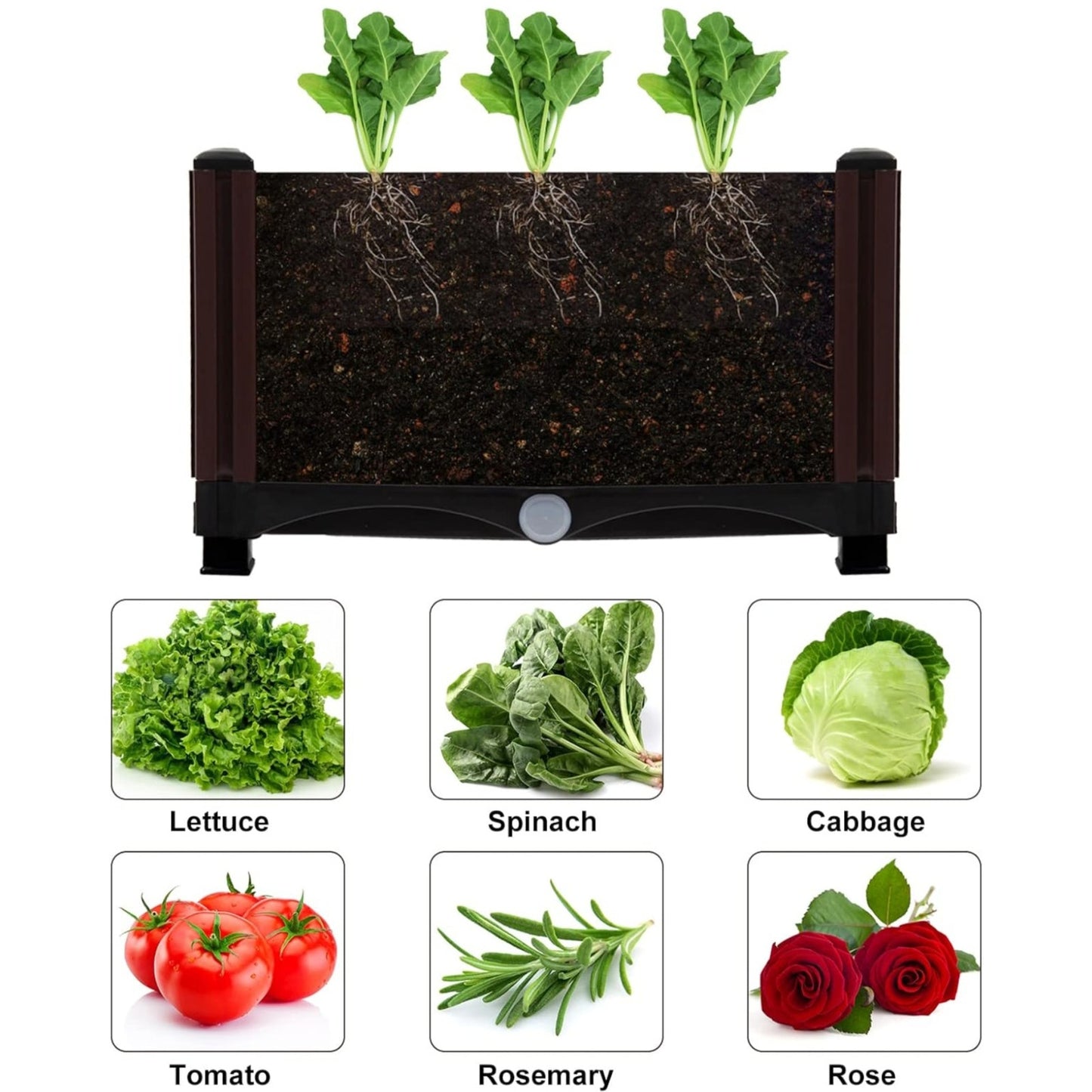 MAYOLIAH Raised Garden Bed with Drainage Elevated Planter Box Plastic Raised Beds for Gardening