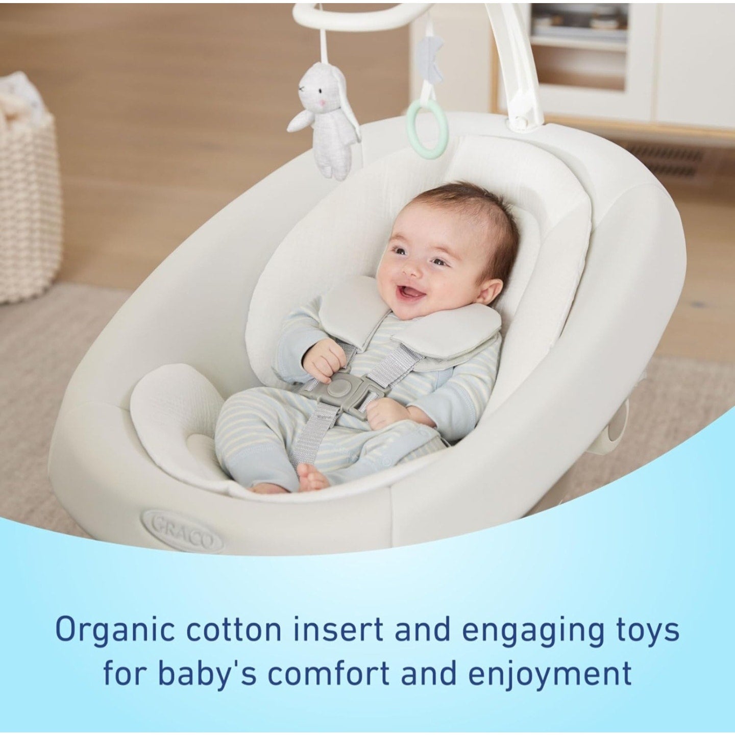 Graco SmartSense Baby Swing with Cry Detection Technology, Soothing Motions and Calming Vibrations, Comfortable Infant Support, Rori