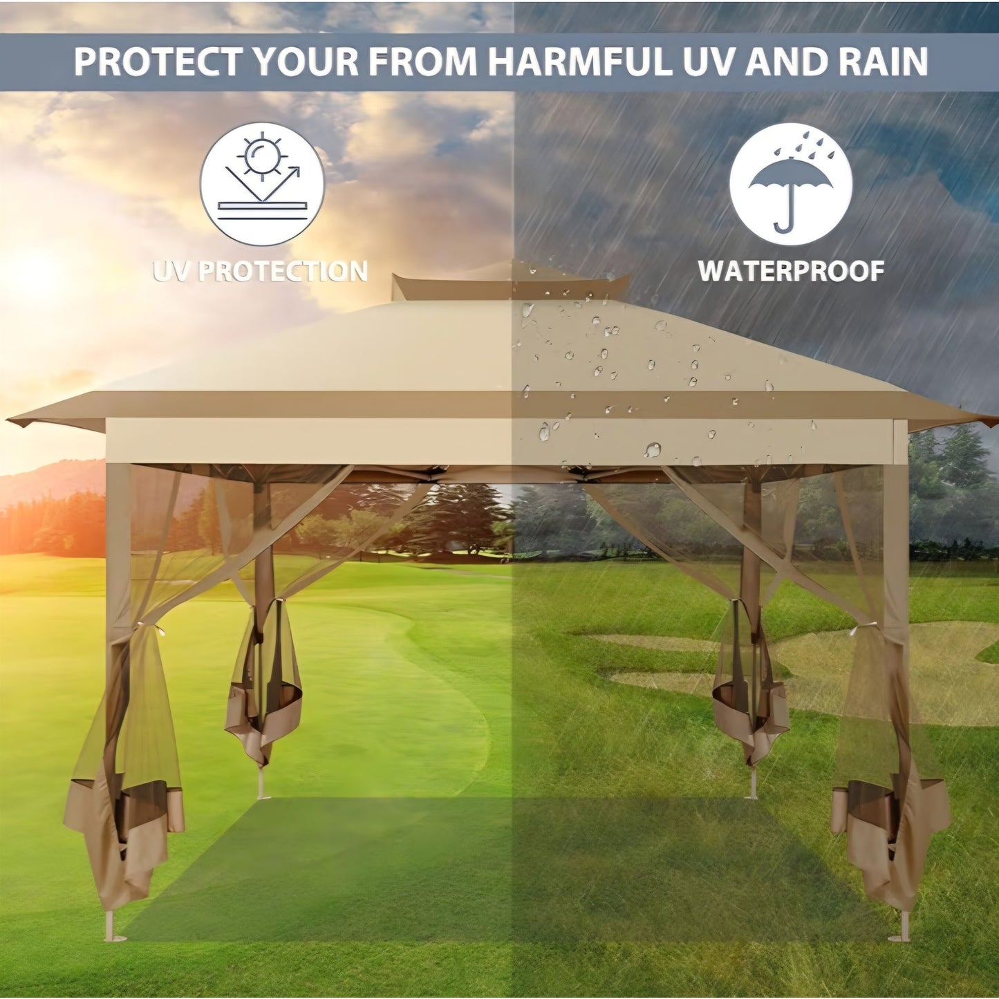 COBIZI Pop Up Gazebo 10x15 One-Push Canopy Tent, Carpas Para Patio