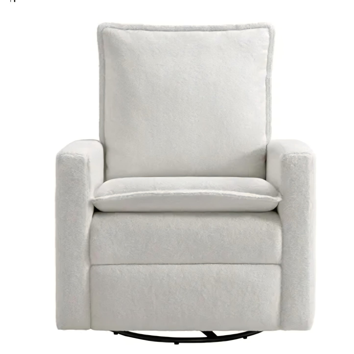 Oxford Baby Uptown Upholstered Swivel Glider and Recliner Nursery Chair, Boucle White