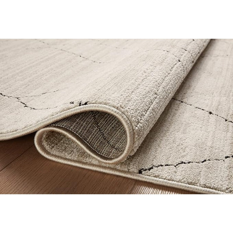 Loloi Darby Collection DAR-03 Sand/Charcoal 9'-2" x 13' Area Rug, Darby is made of 100% polyester
