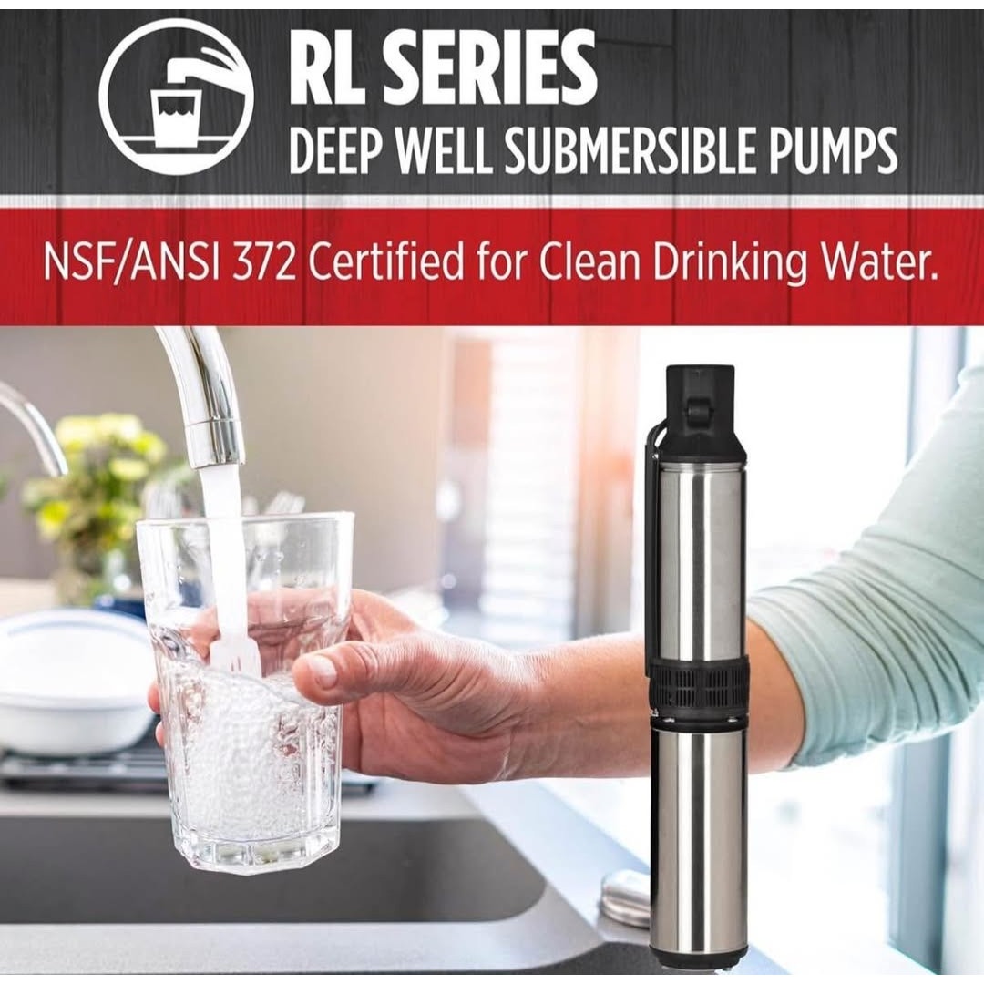 Red Lion 14942406 RL12G07-3W2V 4-inch Submersible Deep Well Pump with Control Box, 3/4 HP, 12 GPM, 3