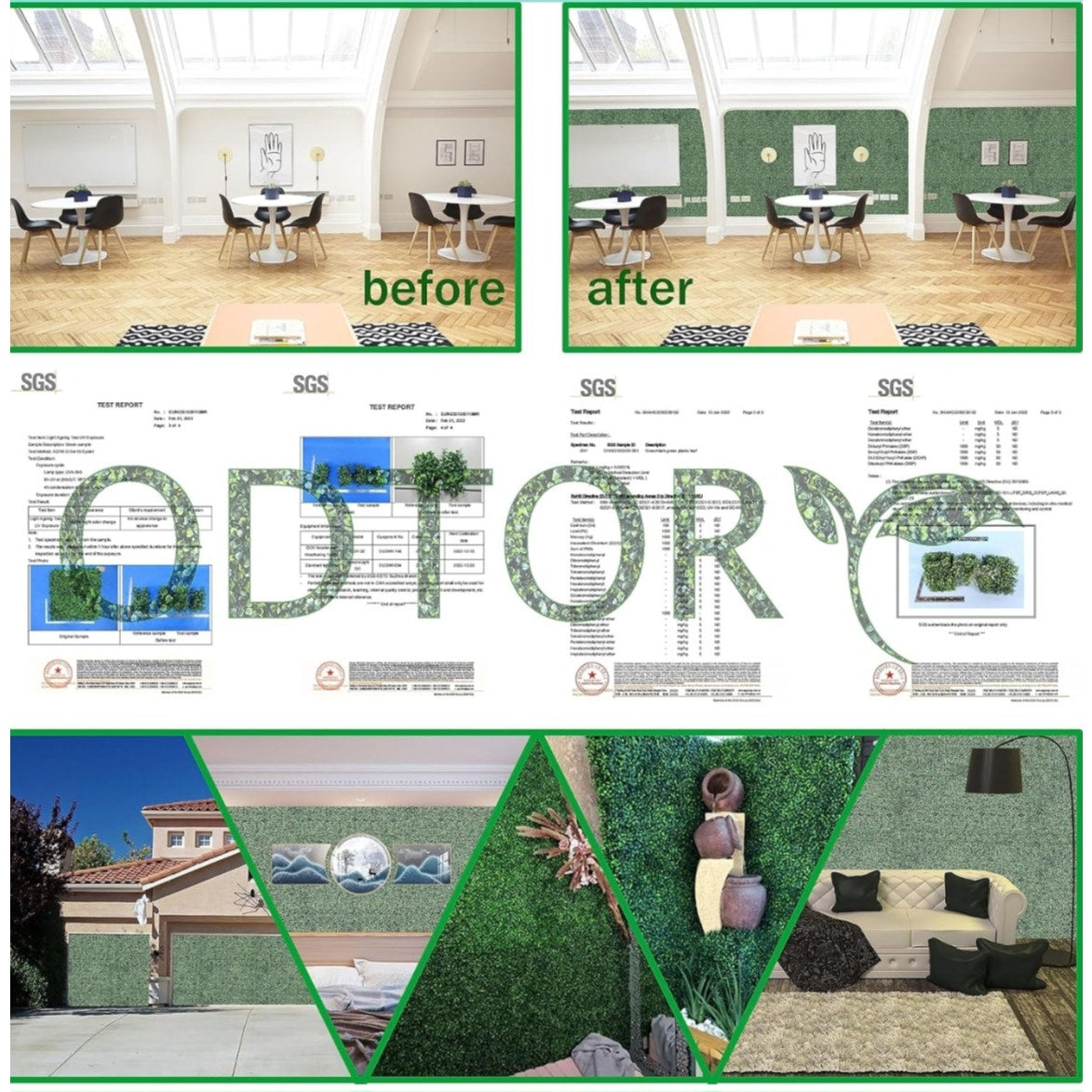 Artificial Ivy Privacy Fence Wall Screen: 6FT X10.67FT (64 sqft) UV-Anti Faux Boxwood Roll Panels