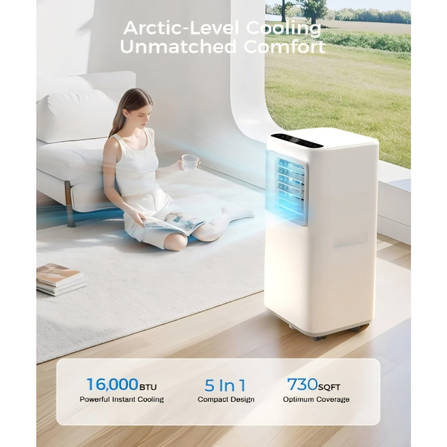 Portable Air Conditioners 16,000 Btu AC Unit 5 in 1 Wifi Smart Air Conditioner with APP