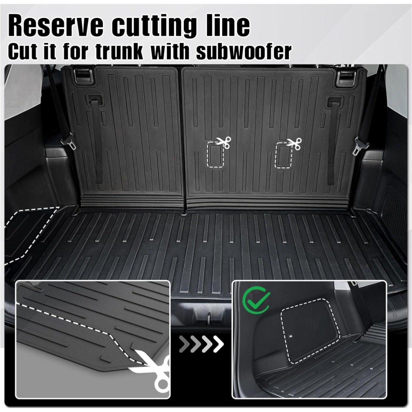 Cargo Mat with Backrest Mat 2-in-1 for 2024 2025 Toyota Grand Highlander Car Mat Accessories,