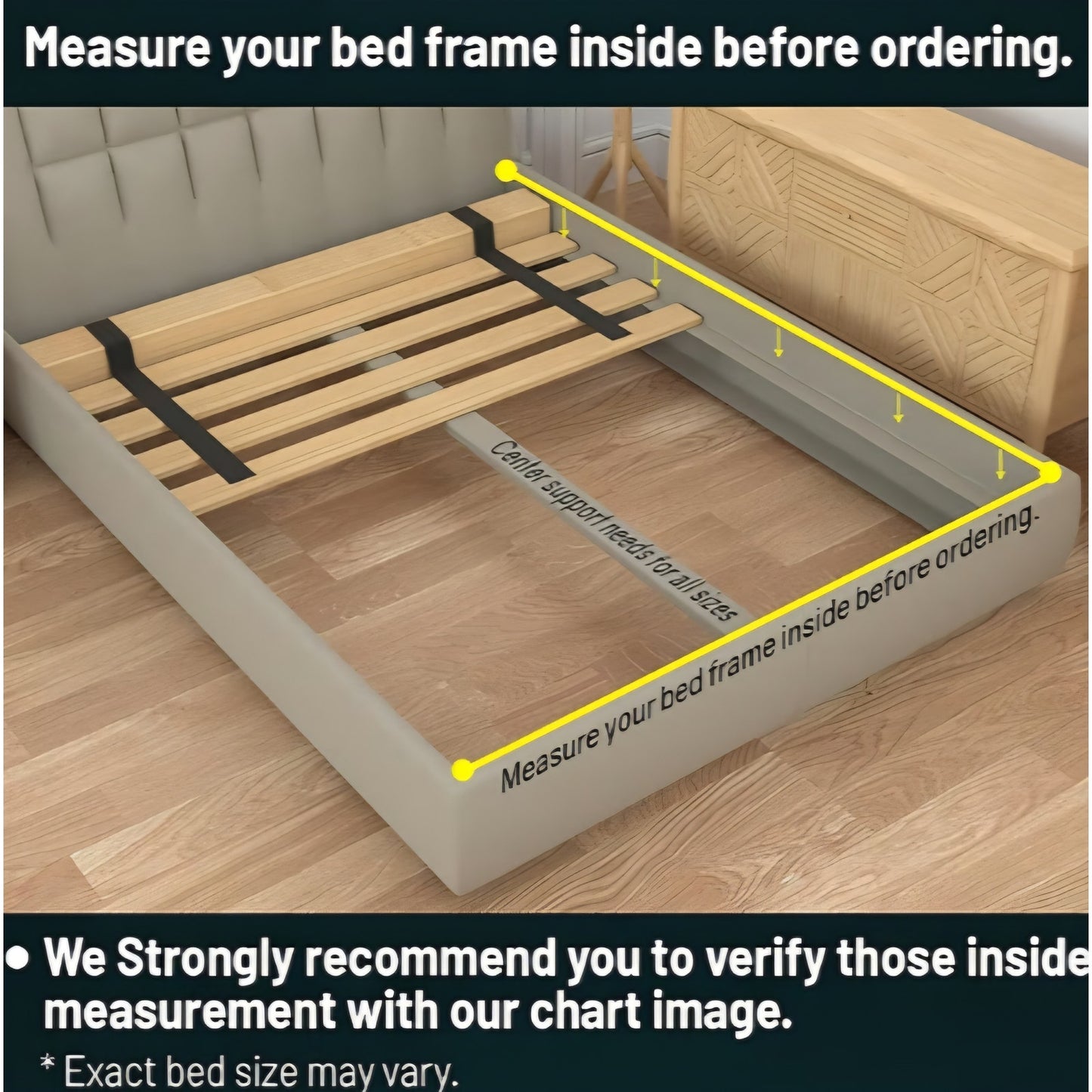 Queen Size Bunkie Board – Heavy Duty Horizontal Bed Slats & Wooden Support Board