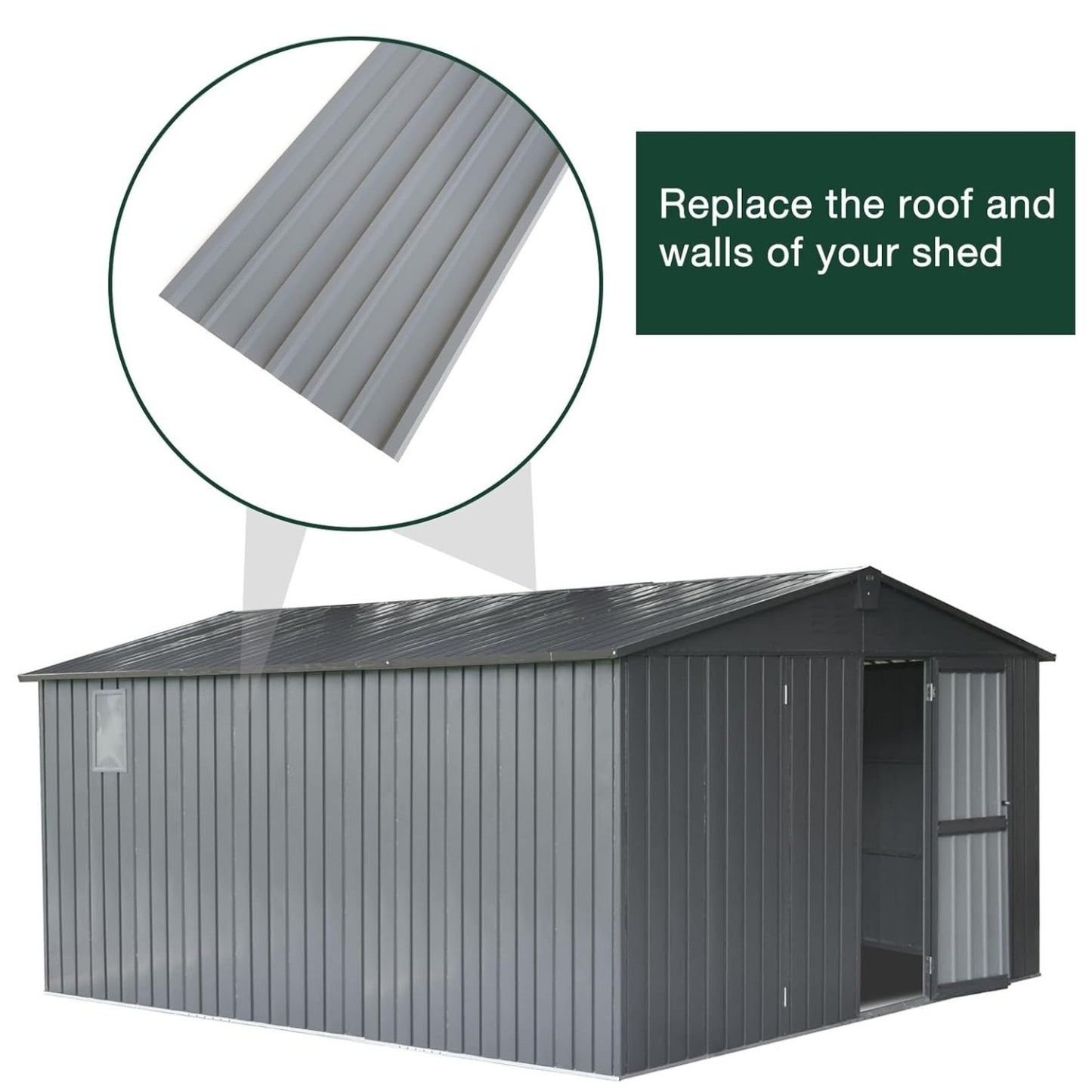 NeatiEase 20 Pcs Metal Roofing Panels, 6.1 Feet Corrugated Galvanized Roofing Panels Metal Siding
