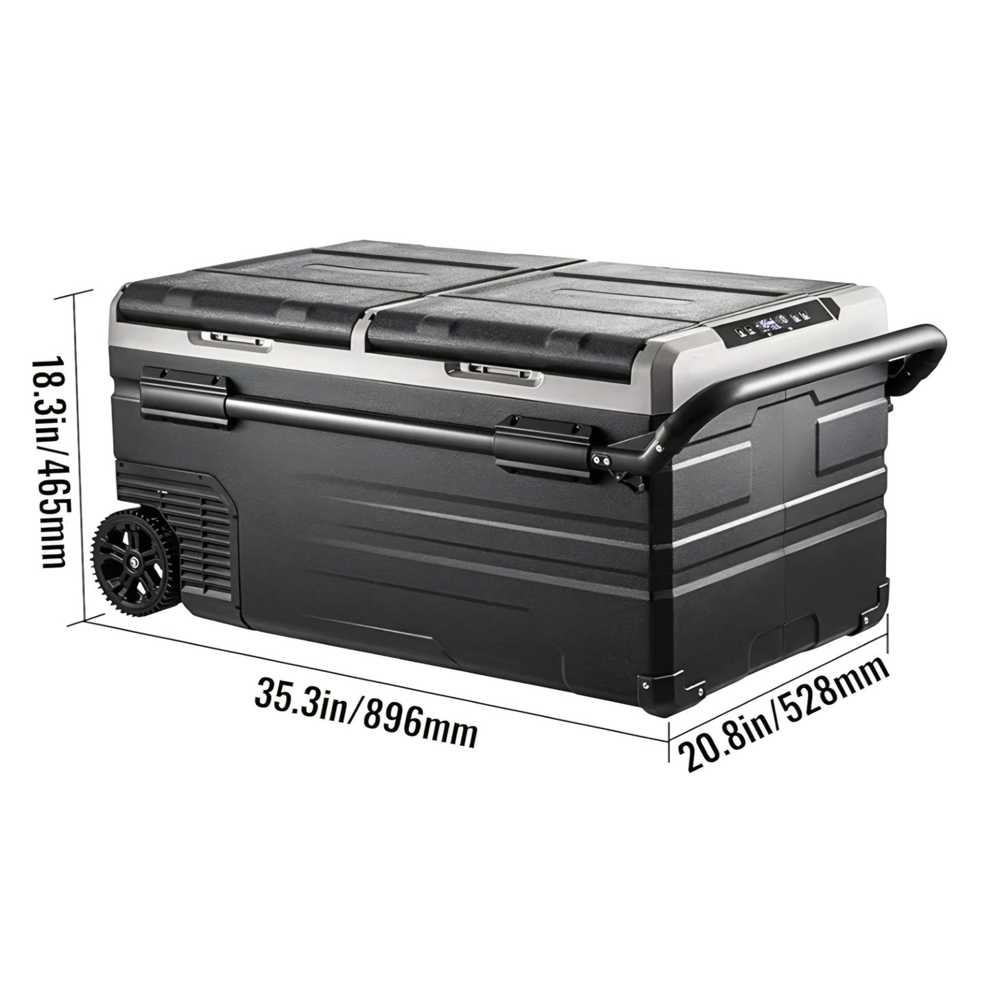 VEVOR Car Refrigerator, 12 Volt Car Refrigerator Fridge, 121.4QT Dual Zone Portable Refrigerator