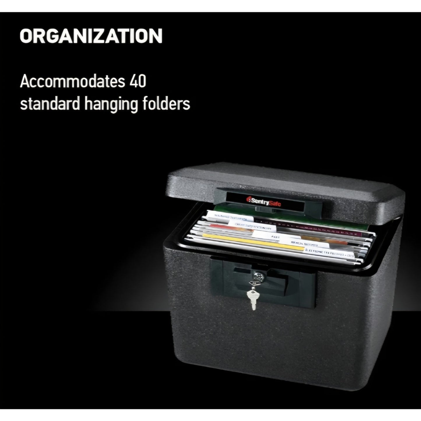 SentrySafe Black Fireproof Document Box with Key Lock, Safe Secures Files and Documents for Home