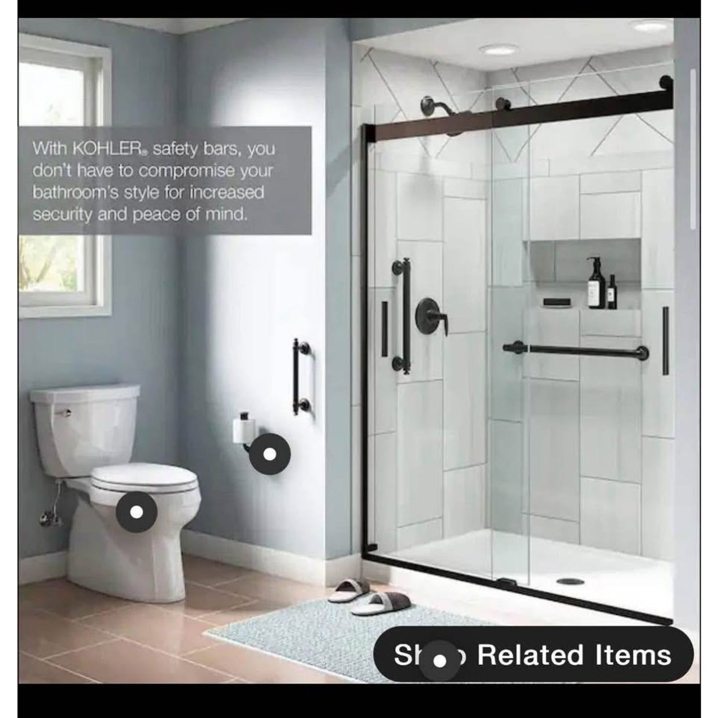 KOHLER Carmichael 16 in. Grab Bar in Oil-Rubbed Bronze