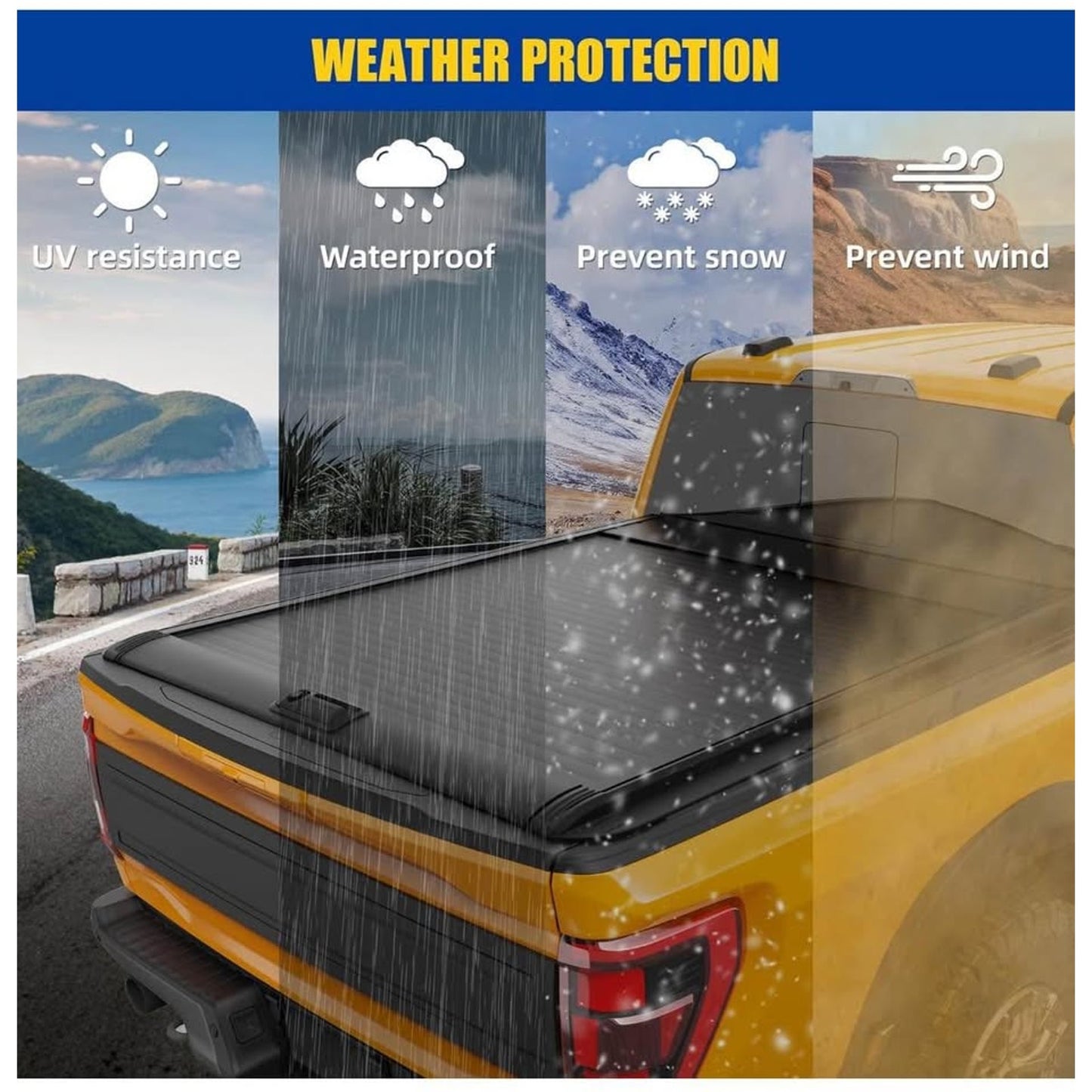 Hard Retractable Truck Bed Tonneau Cover Compatible with 2019-2025 Chevy Silverado&GMC Sierra 1500 w