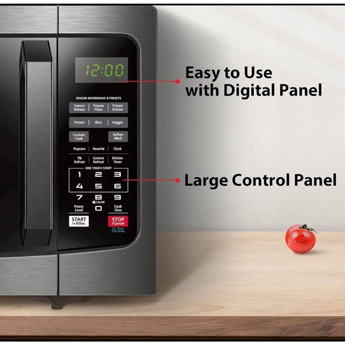 TOSHIBA EM131A5C-BS Countertop Microwave Ovens 1.2 Cu Ft, 12.4" Removable Turntable Smart Humidity S