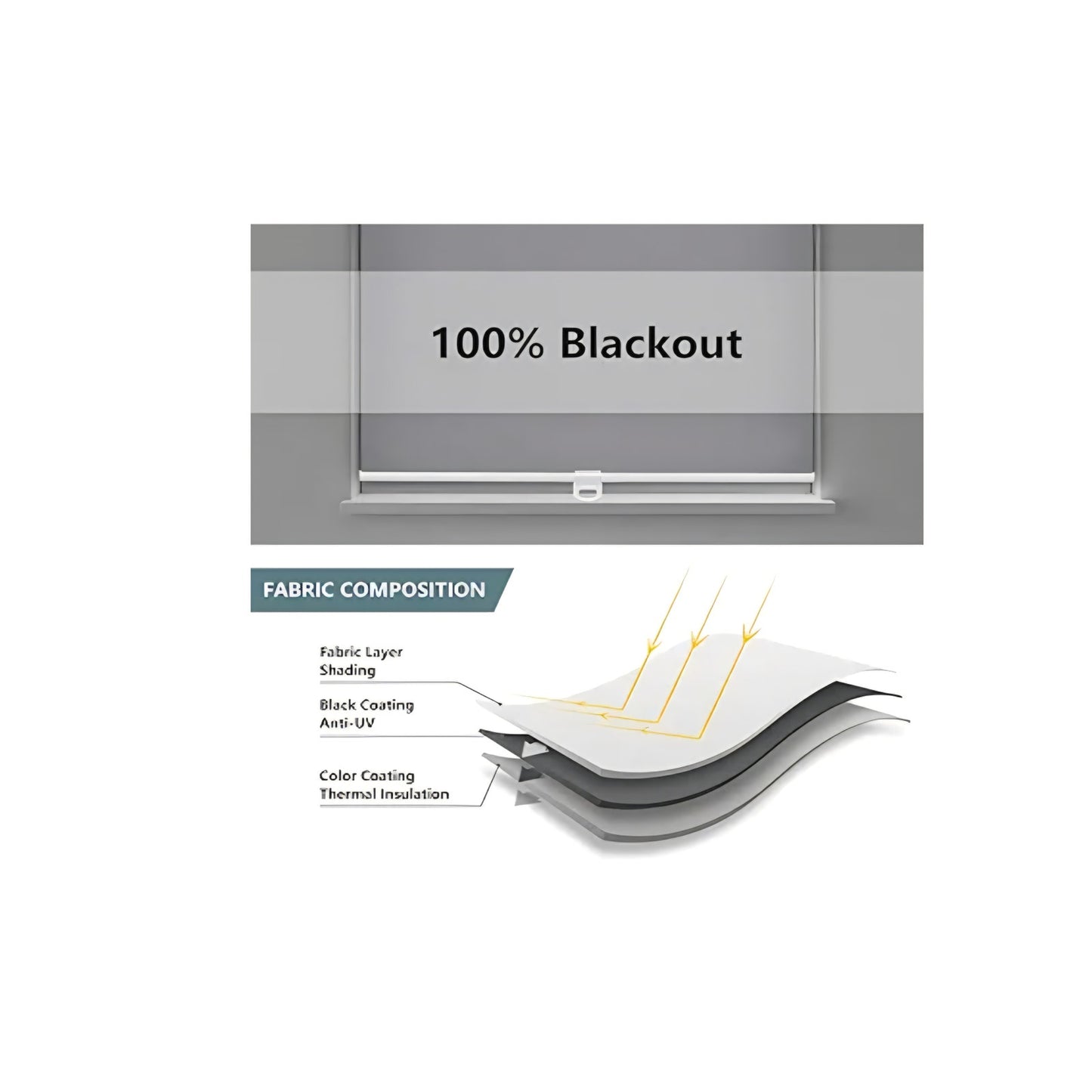 Cordless Roller Shades Blackout Blinds for Windows Room Darkening Rolled Up Shades with Spring System,