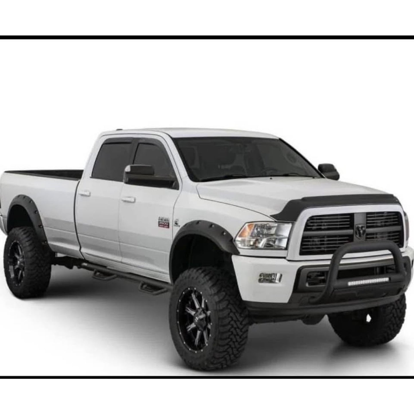 Bushwacker Max Coverage Pocket/Rivet Style Front & Rear Fender Flares | 4-Piece Set, Black, Smooth F