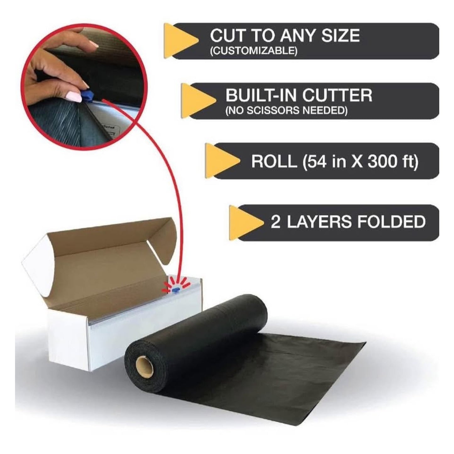 Neatiffy 54 In x 300 Ft - Disposable Plastic Table Cloth Roll With Slide Cutter | Waterproof Table C