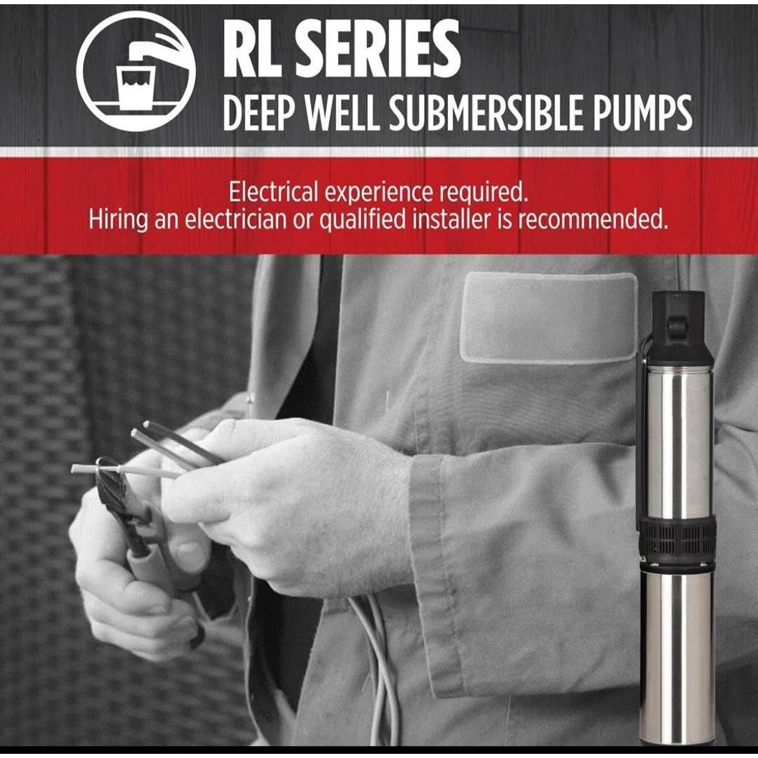 Red Lion 14942406 RL12G07-3W2V 4-inch Submersible Deep Well Pump with Control Box, 3/4 HP, 12 GPM, 3