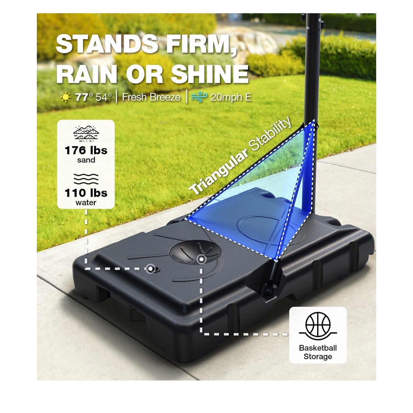 Basketball Hoop,Portable Basketball Hoop System for Outdoor, Adjustable Height.