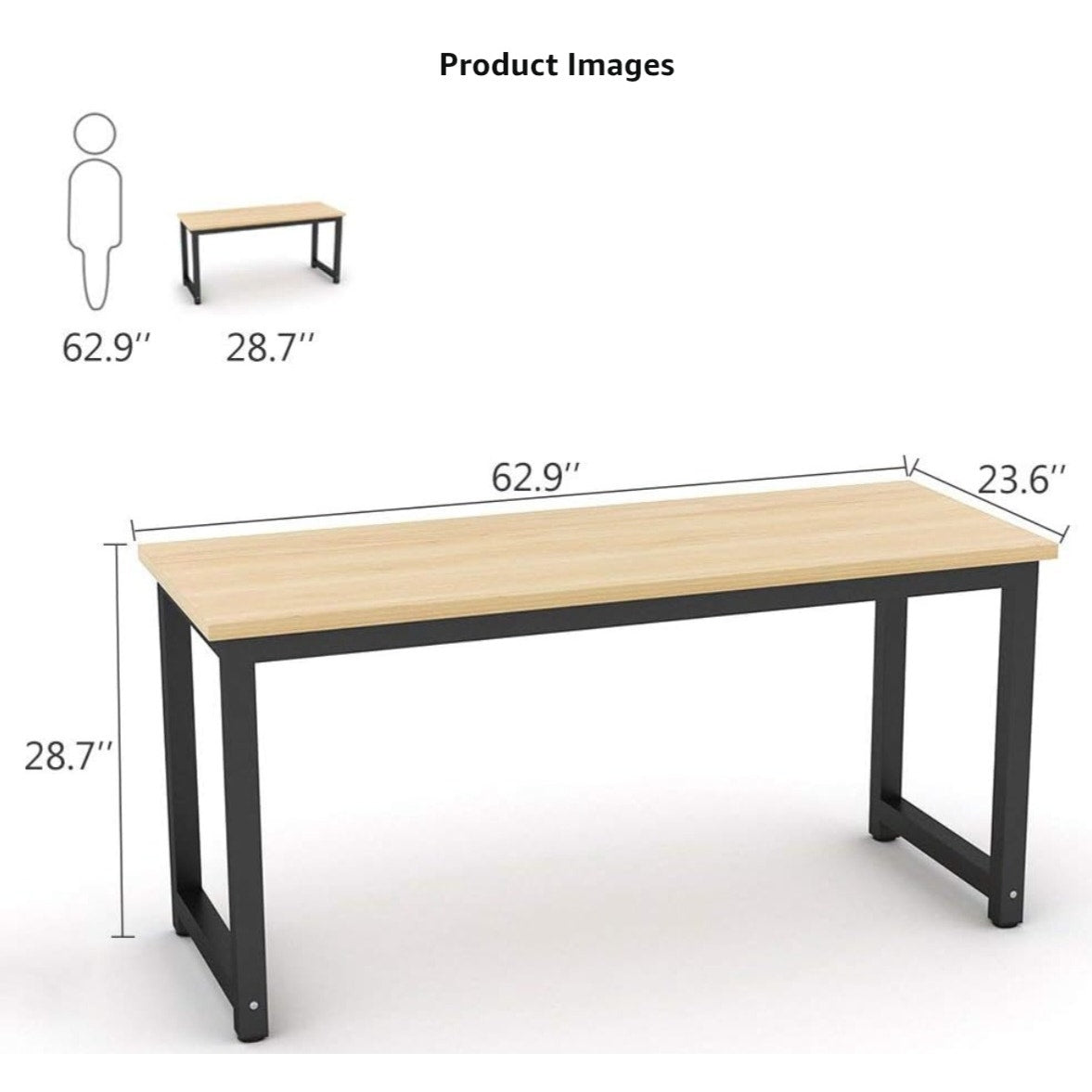Tribesigns Computer Desk, Large Office Desk Computer Table Study Writing Desk for Home Office,