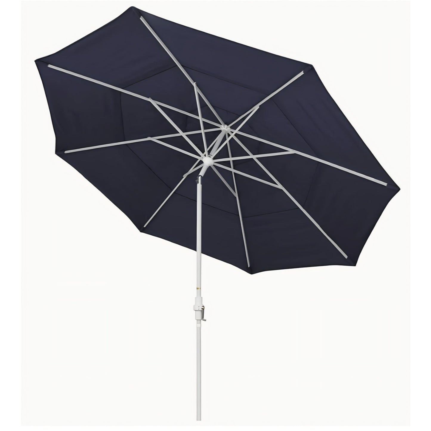 California Umbrella 11' Round Aluminum Market Umbrella, Crank Lift, Collar Tilt, Bronze Pole