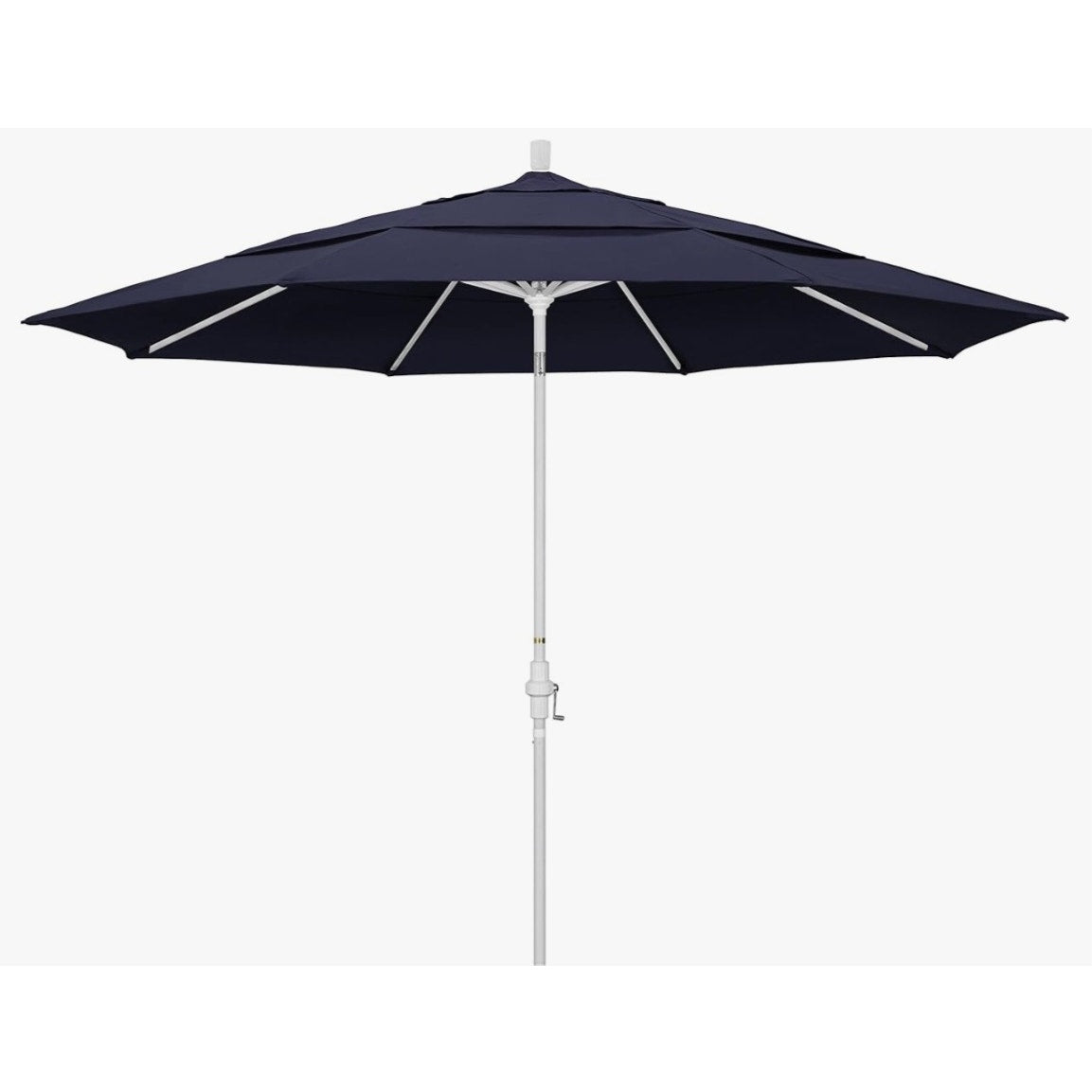 California Umbrella 11' Round Aluminum Market Umbrella, Crank Lift, Collar Tilt, Bronze Pole