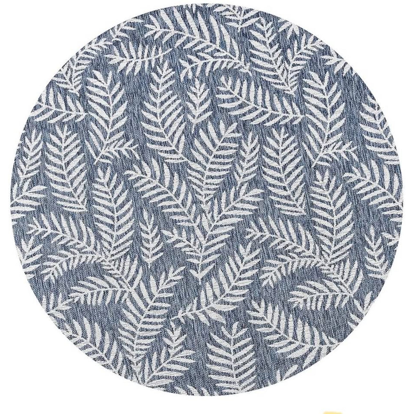 JONATHAN Y SMB119B-6R Nevis Palm Frond Navy/Ivory 6' Round Indoor/Outdoor Area Rug, Pet Friendly, No