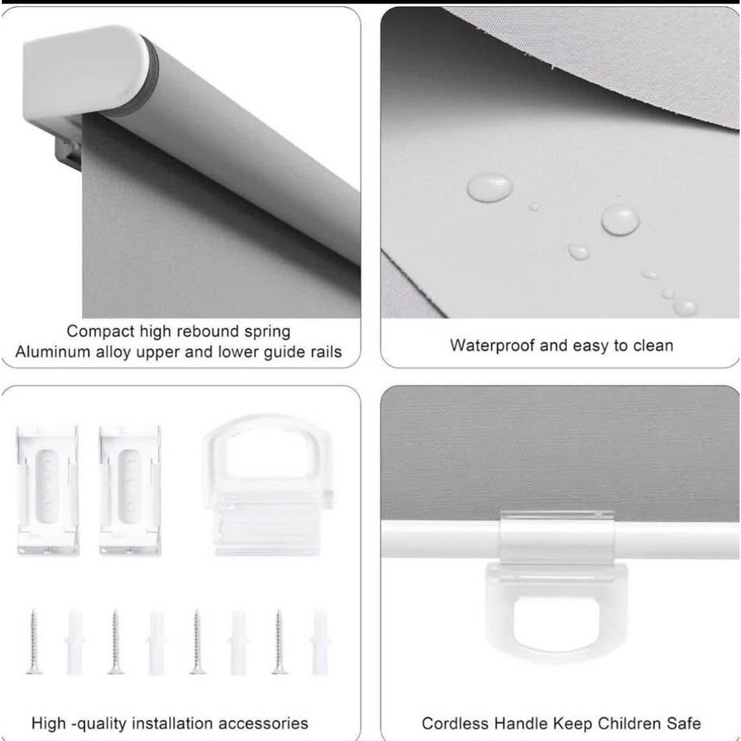 Blackout Roller Shades Blinds Cordless for Windows Pull Down Room Darkening Door Blinds with Thermal