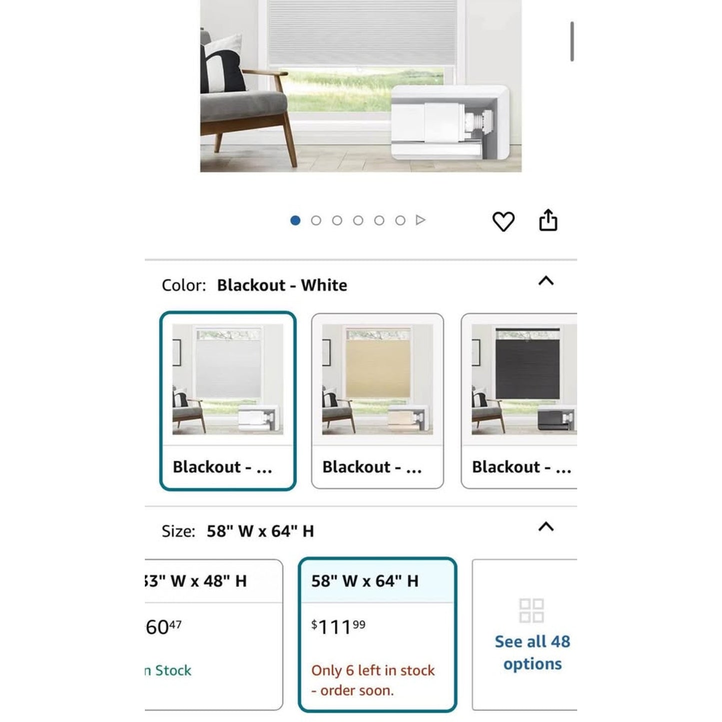 LazBlinds No Tools No Drill Cordless Cellular Shades, Top Down Bottom Up (TDBU) Honeycomb Shades for