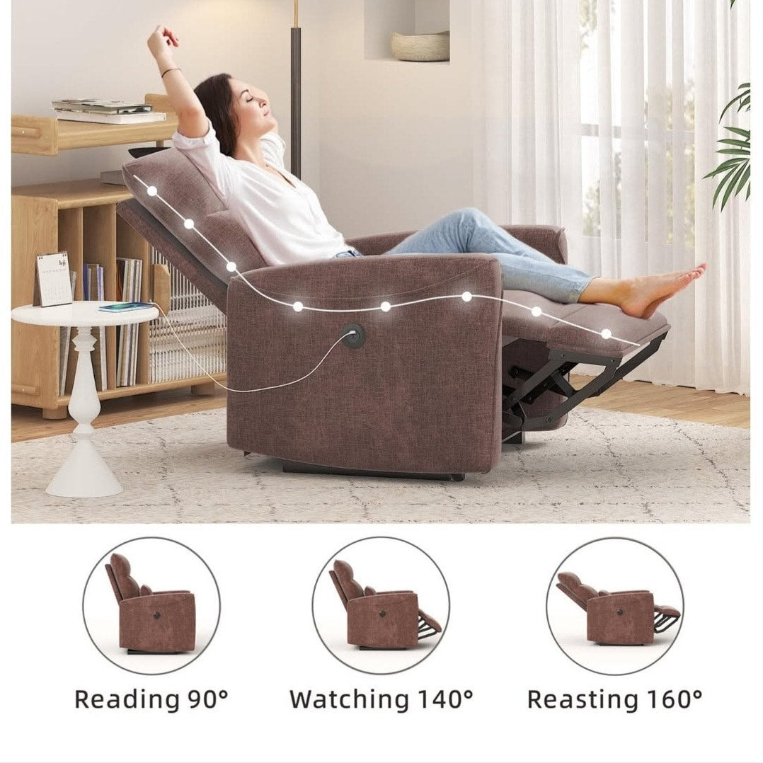 Power Recliner Chair with Adjustable Backrest Footrest, Ultra-Comfy Electric Reclining Chair