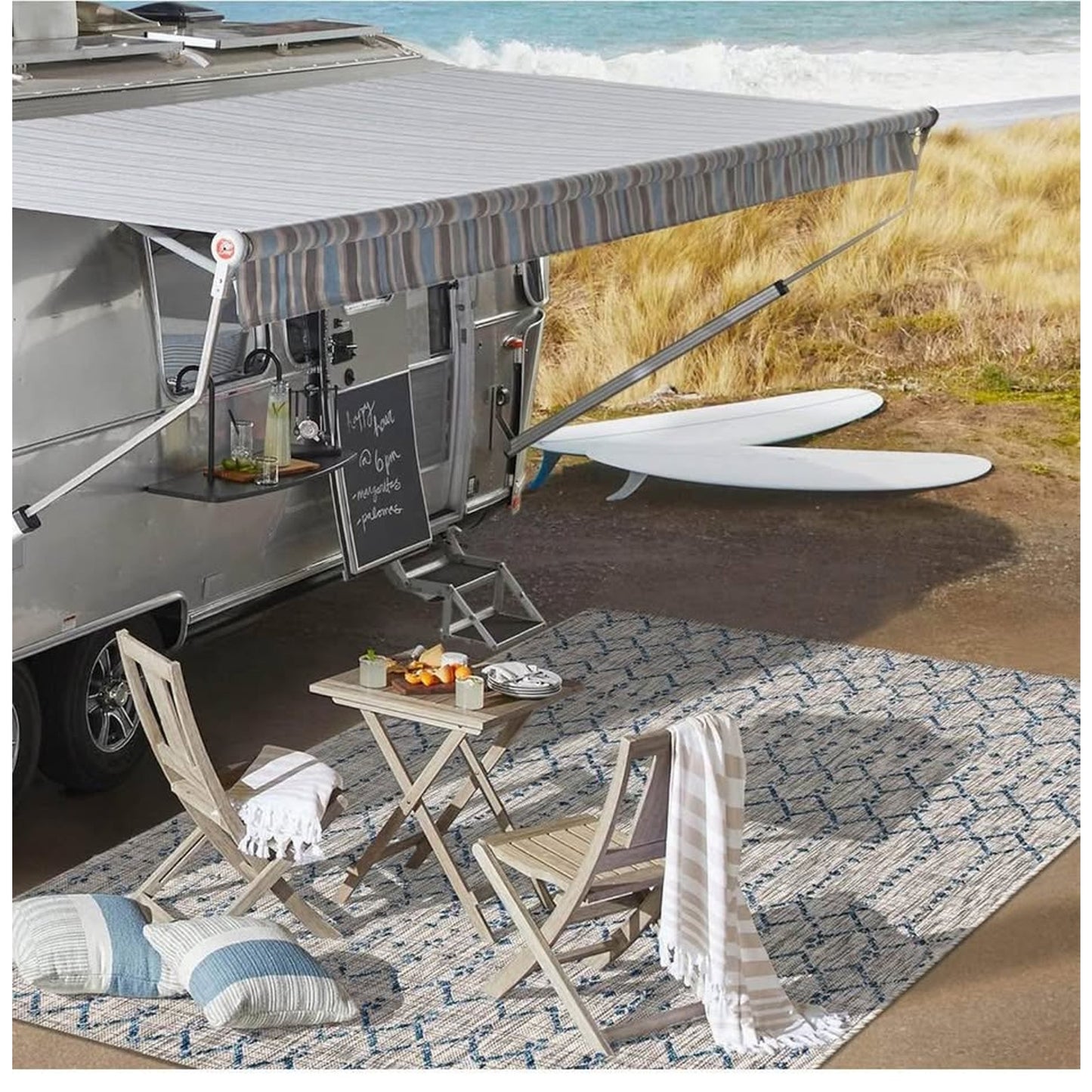 JONATHAN Y SMB108A-8 Ourika Moroccan Geometric Textured Weave Indoor Outdoor Area Rug, Bohemian, Rus