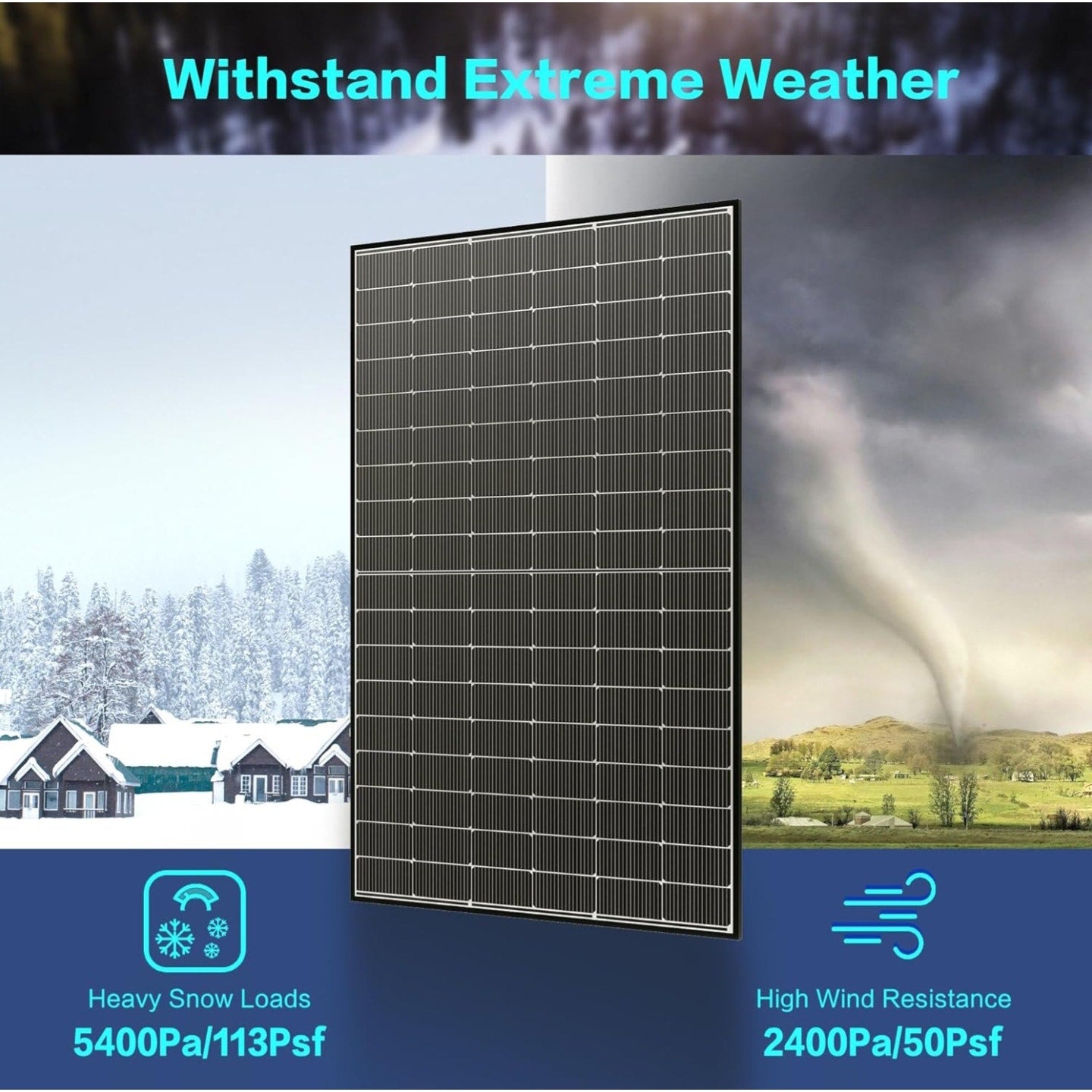 JJN Bifacial 2PCS 400 Watt Solar Panel, N-Type 16BB 400W Solar Panels, 25% High Efficiency