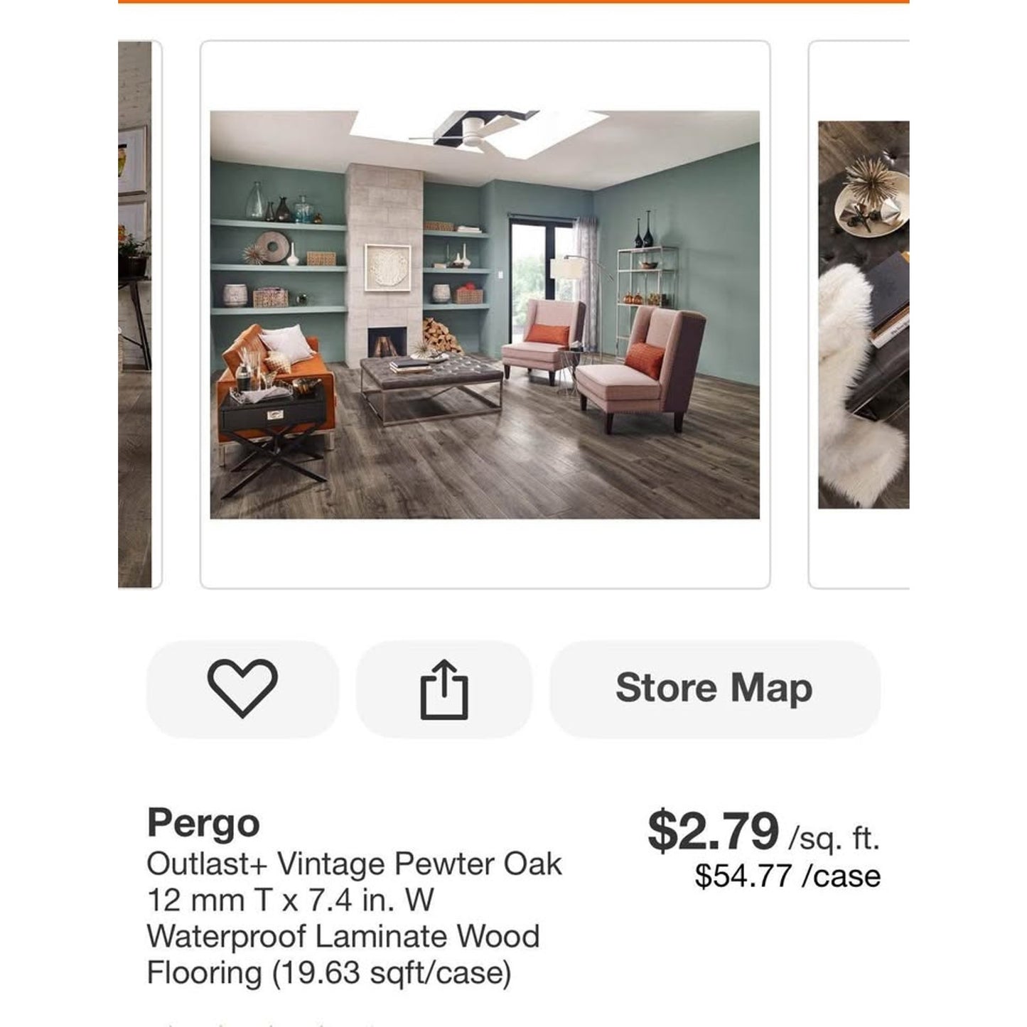 Outlast+ Vintage Pewter Oak 12 mm Tx7.4 in. W waterproof Laminate wood flooring