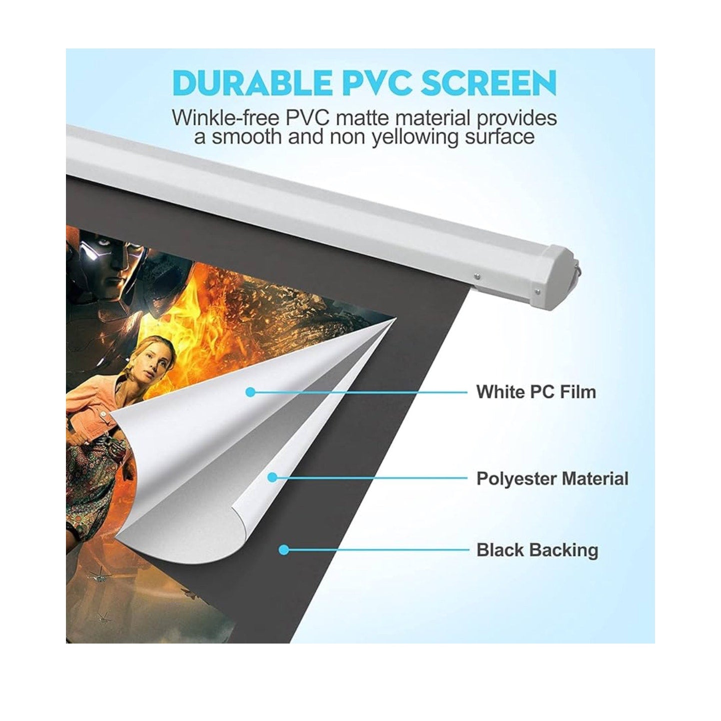 DINAH 120 Inch Electric Projector Screen with Remote, Automatic