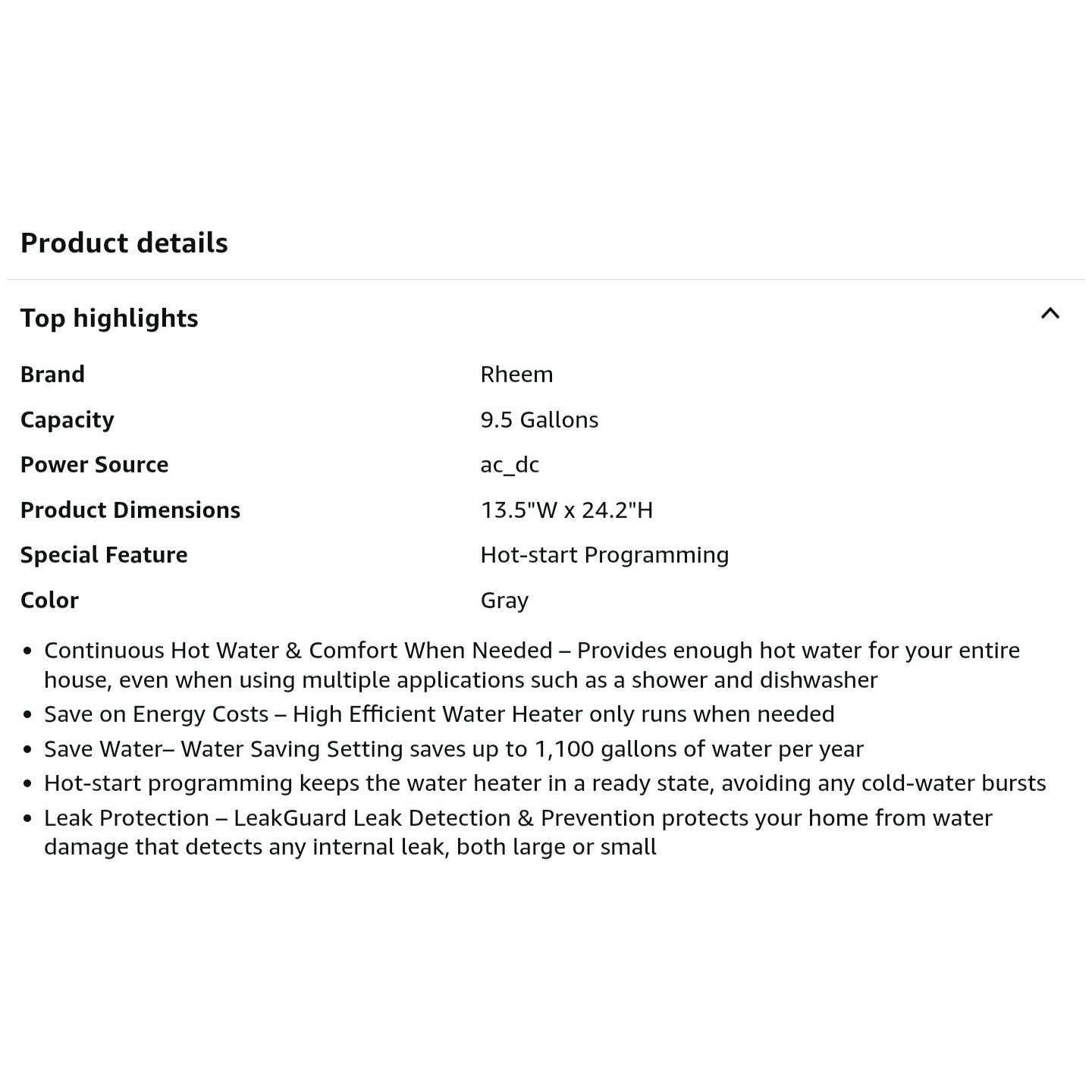 Rheem RTG-95DVLN-3 High Efficiency Non-Condensing Indoor Tankless Natural Gas Water Heater