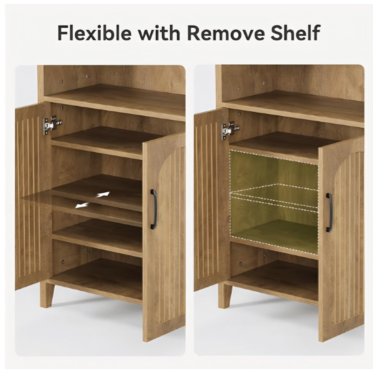 LITTLE TREE 70.9 Inches Tall Arched Bookcase, 8-Tier Bookshelf with Doors & Adjustable Shelves