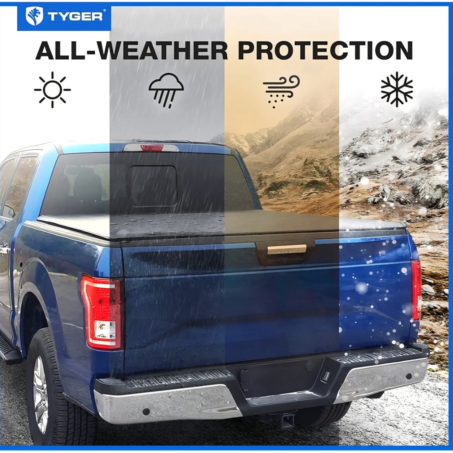 Tyger Auto T1 Soft Roll-up Truck Bed Tonneau Cover Compatible with 2021-2025 Ford F-150; Lightning