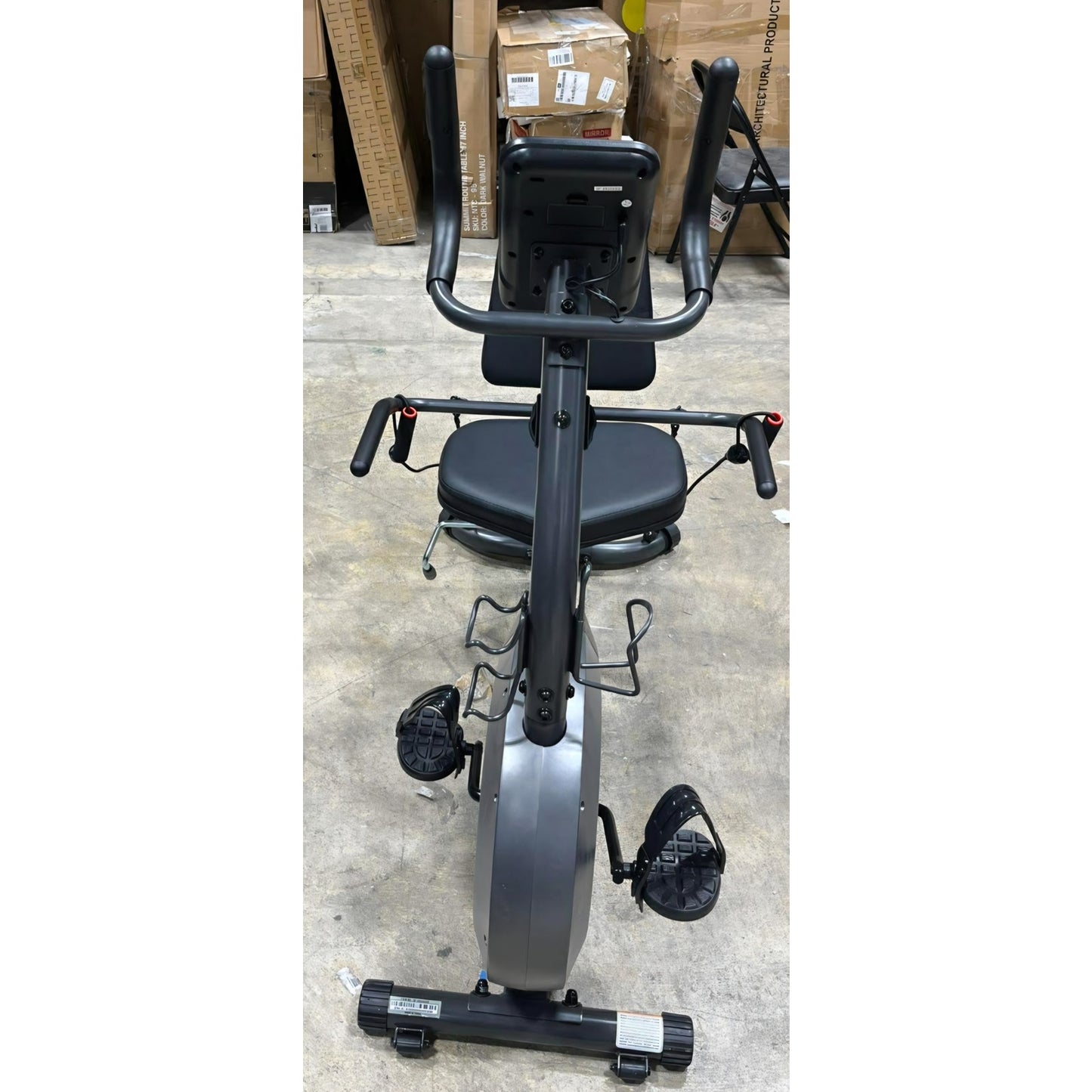 Smart Heavy-Duty Recumbent Bike w/Wide Cushioned Seat & Back, Indoor Cycling Machine Adult/Seniors
