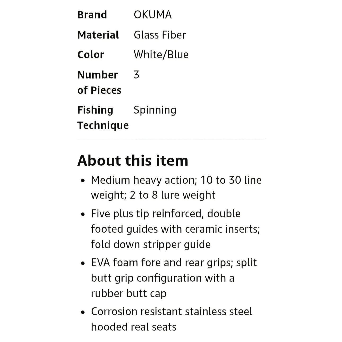 Okuma Tundra Durable Glass Surf Spinning Rods