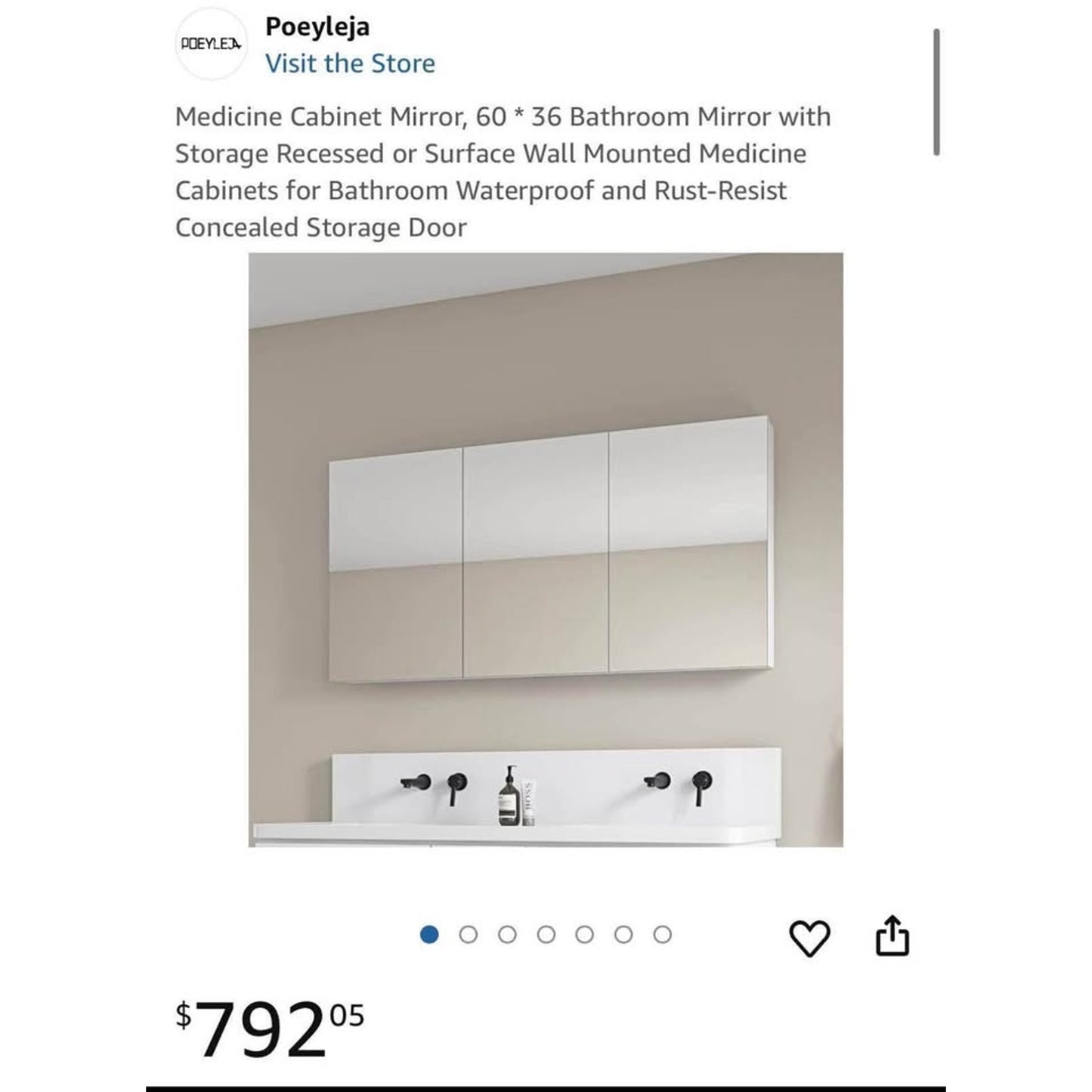 Medicine Cabinet Mirror, 60 * 36 Bathroom Mirror with Storage Recessed or Surface Wall Mounted Medic