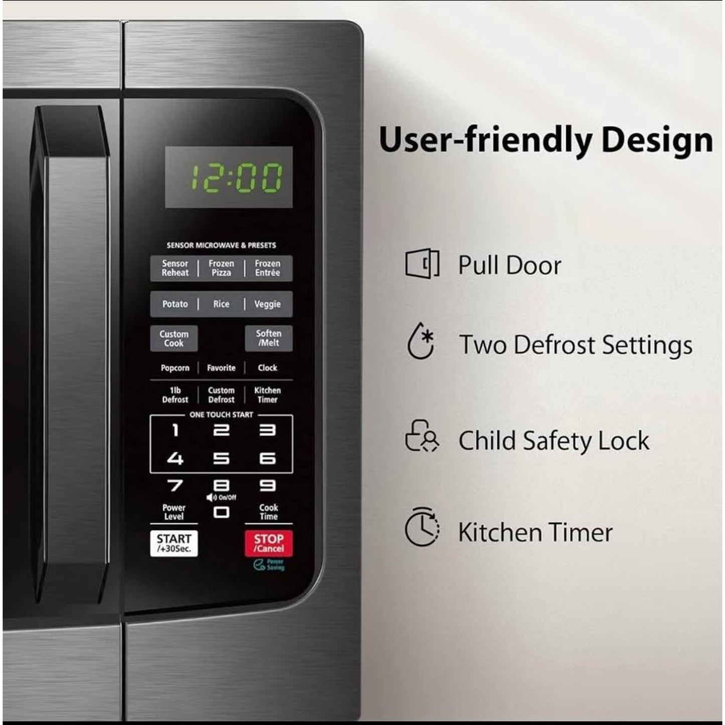 TOSHIBA EM131A5C-BS Countertop Microwave Ovens 1.2 Cu Ft, 12.4" Removable Turntable Smart Humidity S