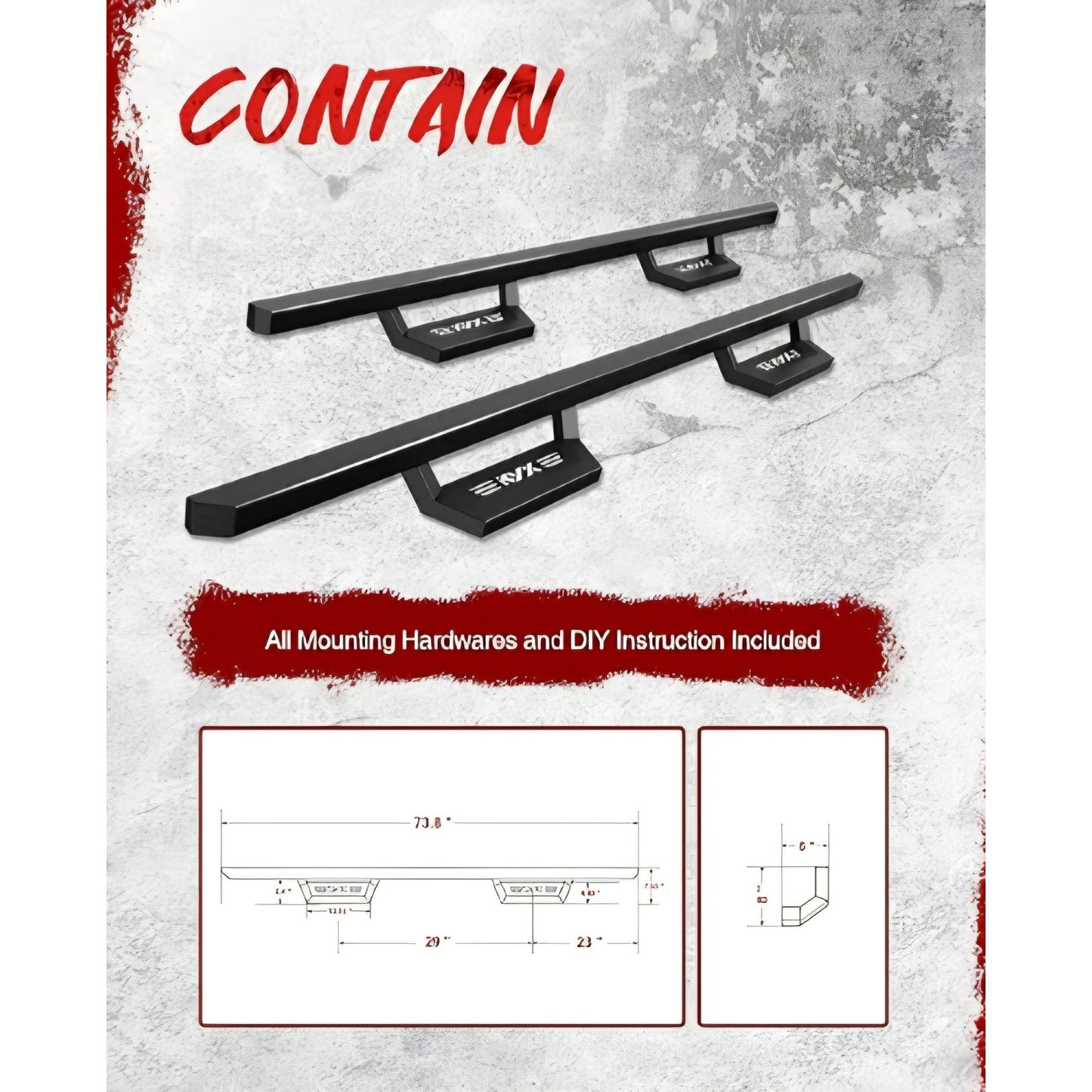 Running Boards Fit for 2009-2018 Dodge Ram 1500/2010-2025 Dodge Ram 2500/3500 Crew Cab