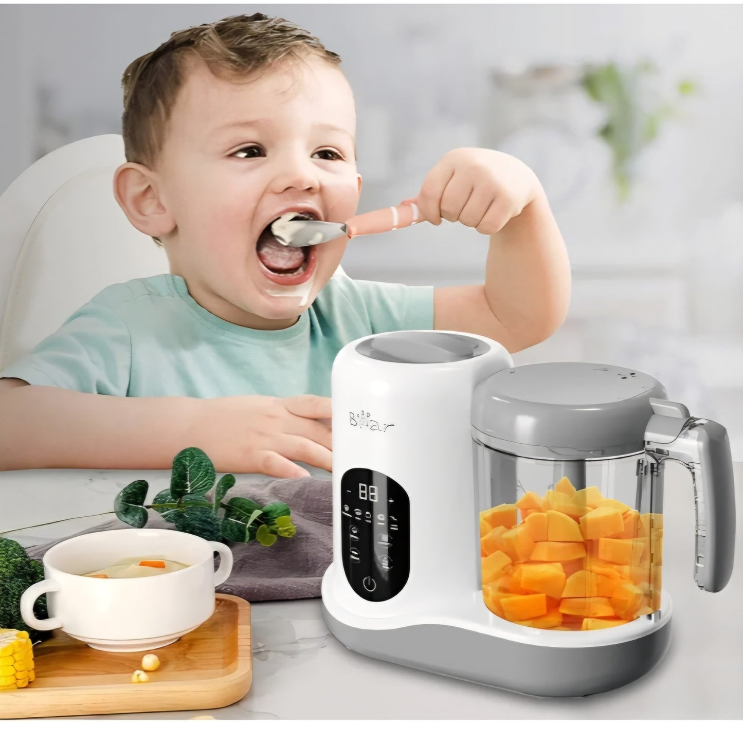 BEAR 2024 Baby Food Maker | One Step Baby Food Processor Steamer Puree Blender | Auto Cooking & Grinding | Baby Food Puree Maker with Self Cleans | Touch Screen Control, White 9K+ bought in past month