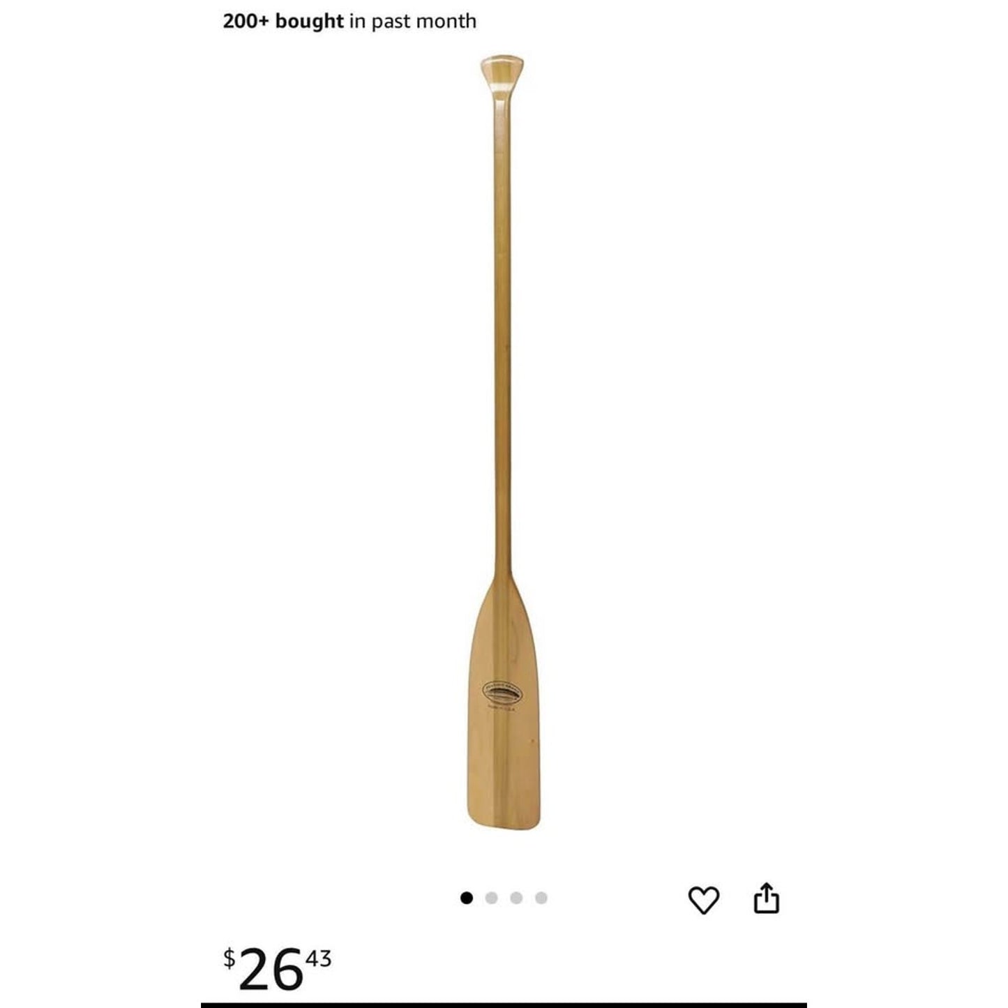 Attwood 11762-1 Canoe Paddle, Wooden, 5-Feet Long, Ergonomic Grip, Premium Wood Construction, Protec