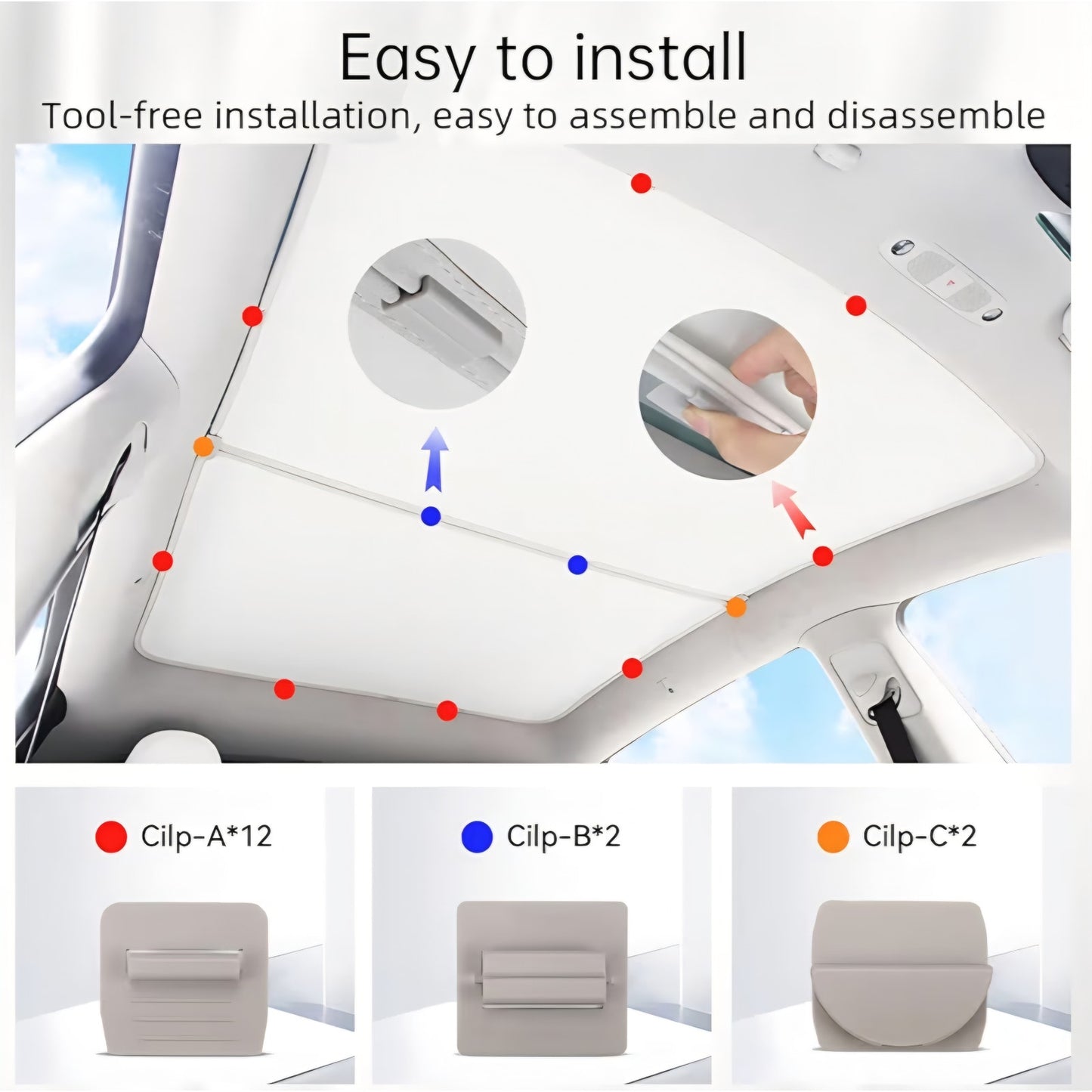 Sunshade for Tesla Model Y Roof for Tesla Model Y 2019-2024 Sunshade Heat Insulation Accessories