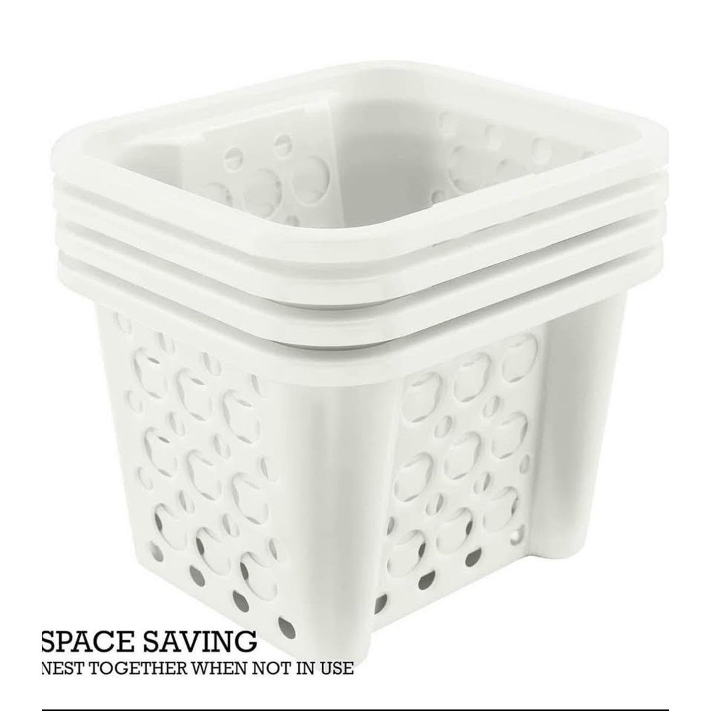 Stackable White Storage Containers with Open Tops, 8 Pack of Assorted Sizes, Great Organizing Bins f